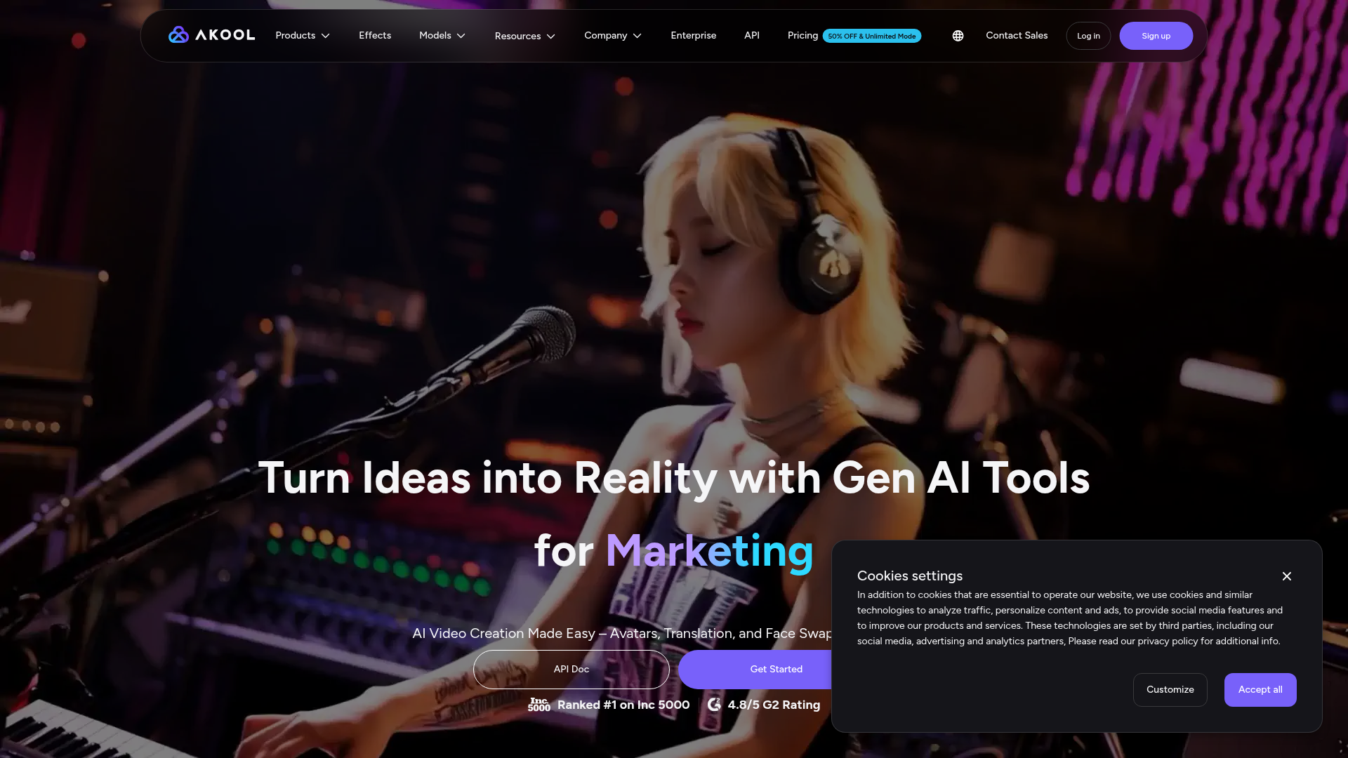 Logo Akool, ferramenta de IA para produtividade