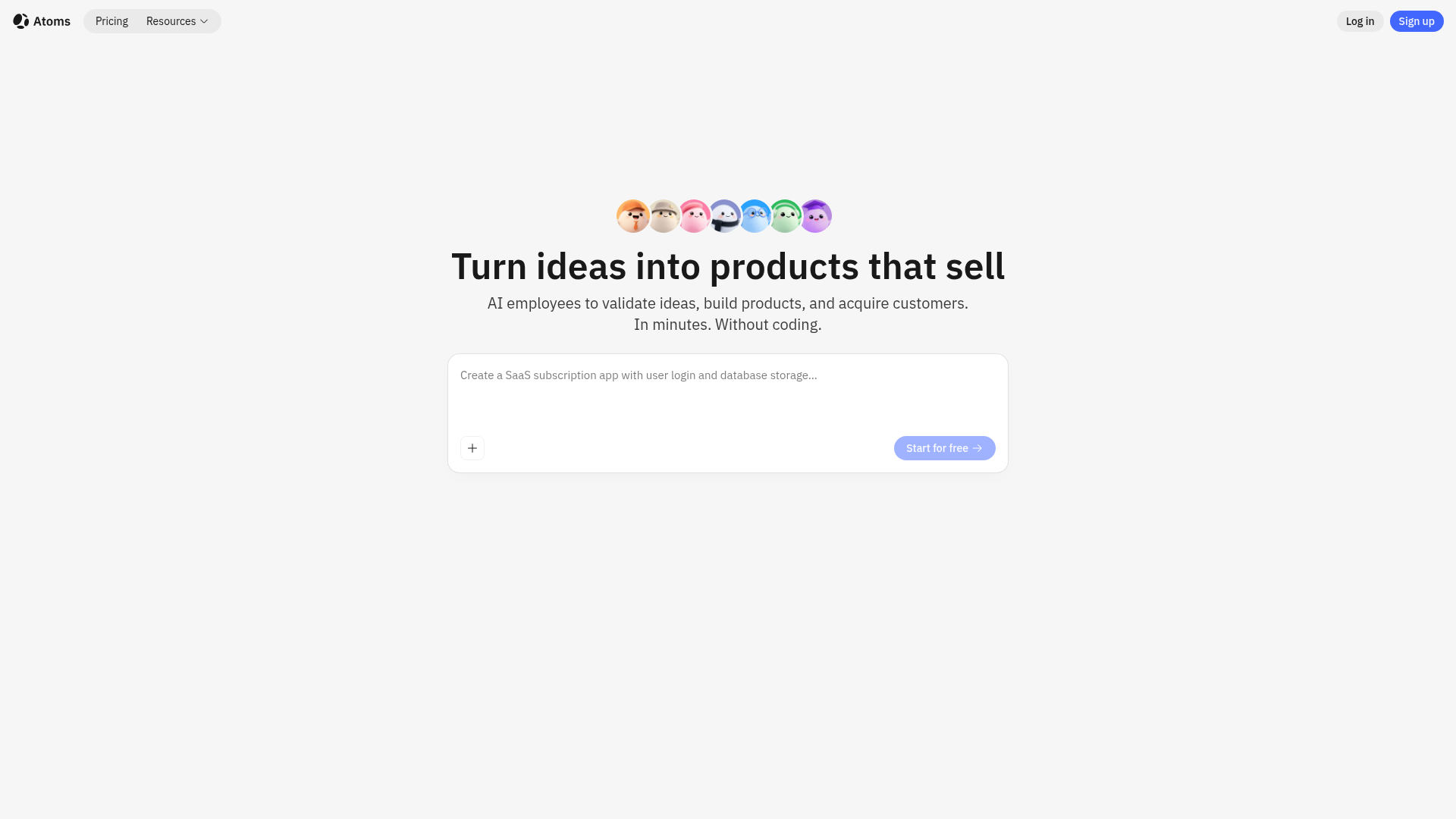 Logo Atoms, ferramenta de IA para desenvolvimento de código