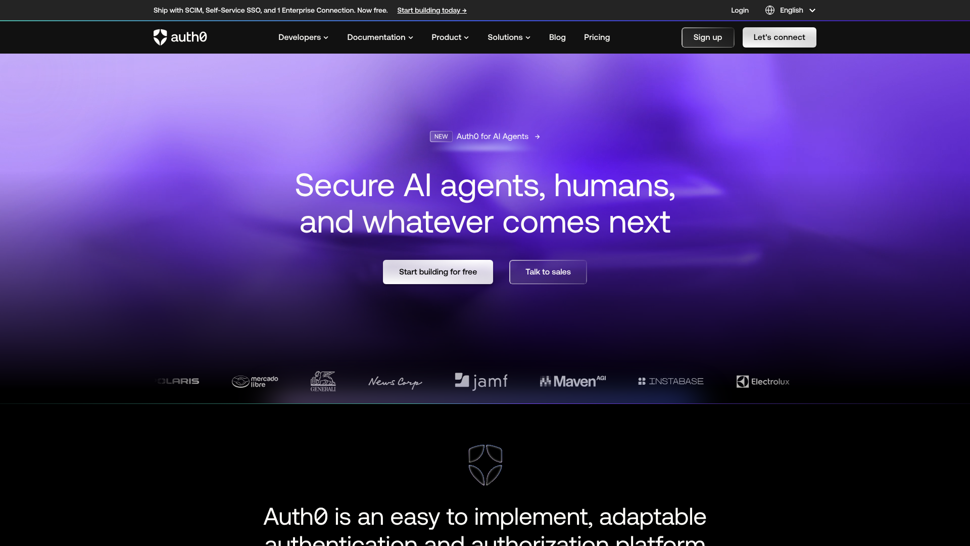 Logo Auth0, ferramenta de IA para produtividade