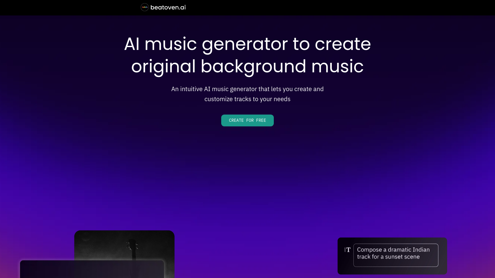 Logo Beatoven.ai, ferramenta de IA para geração de música