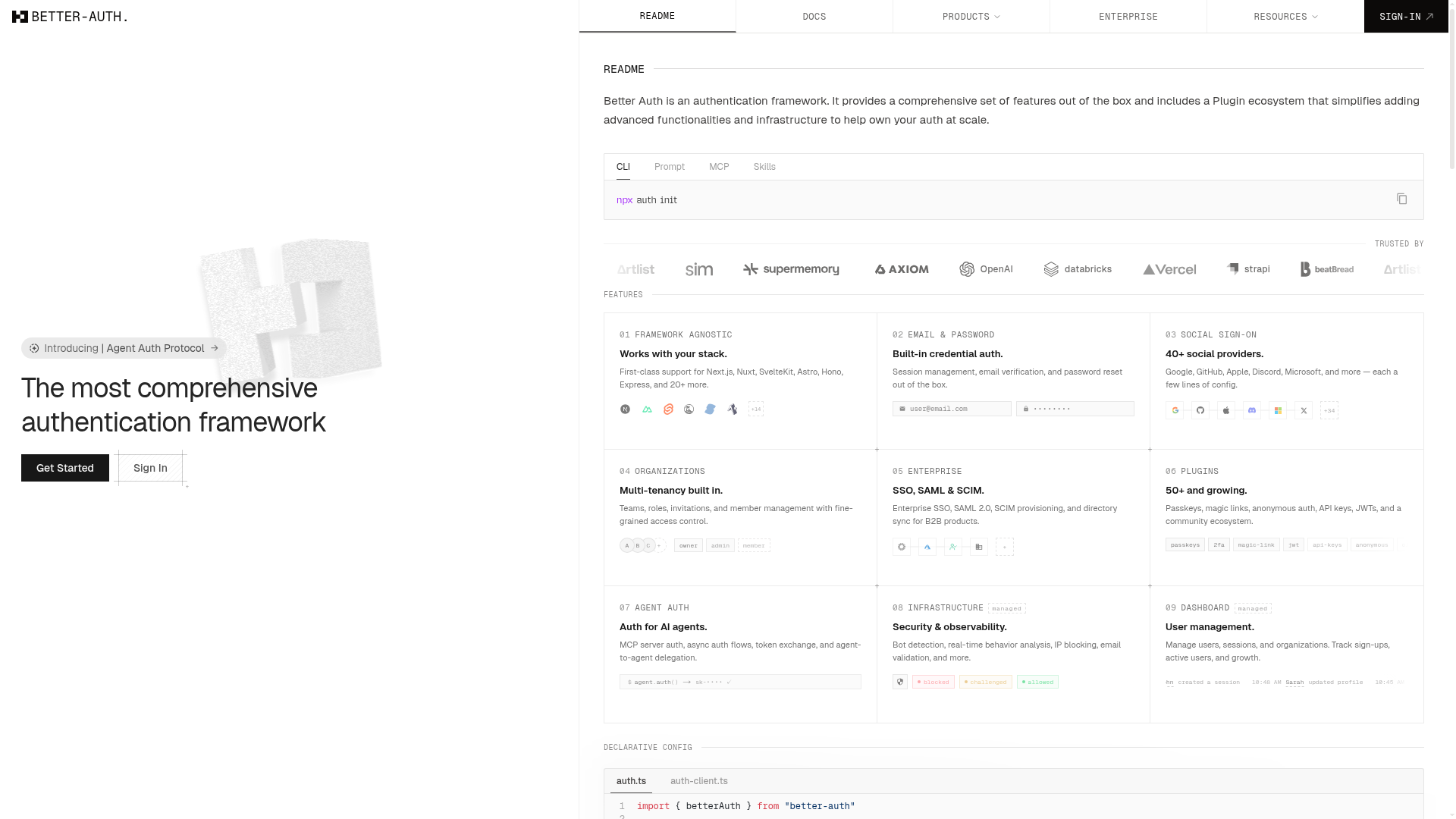 Logo Better Auth, ferramenta de IA para produtividade