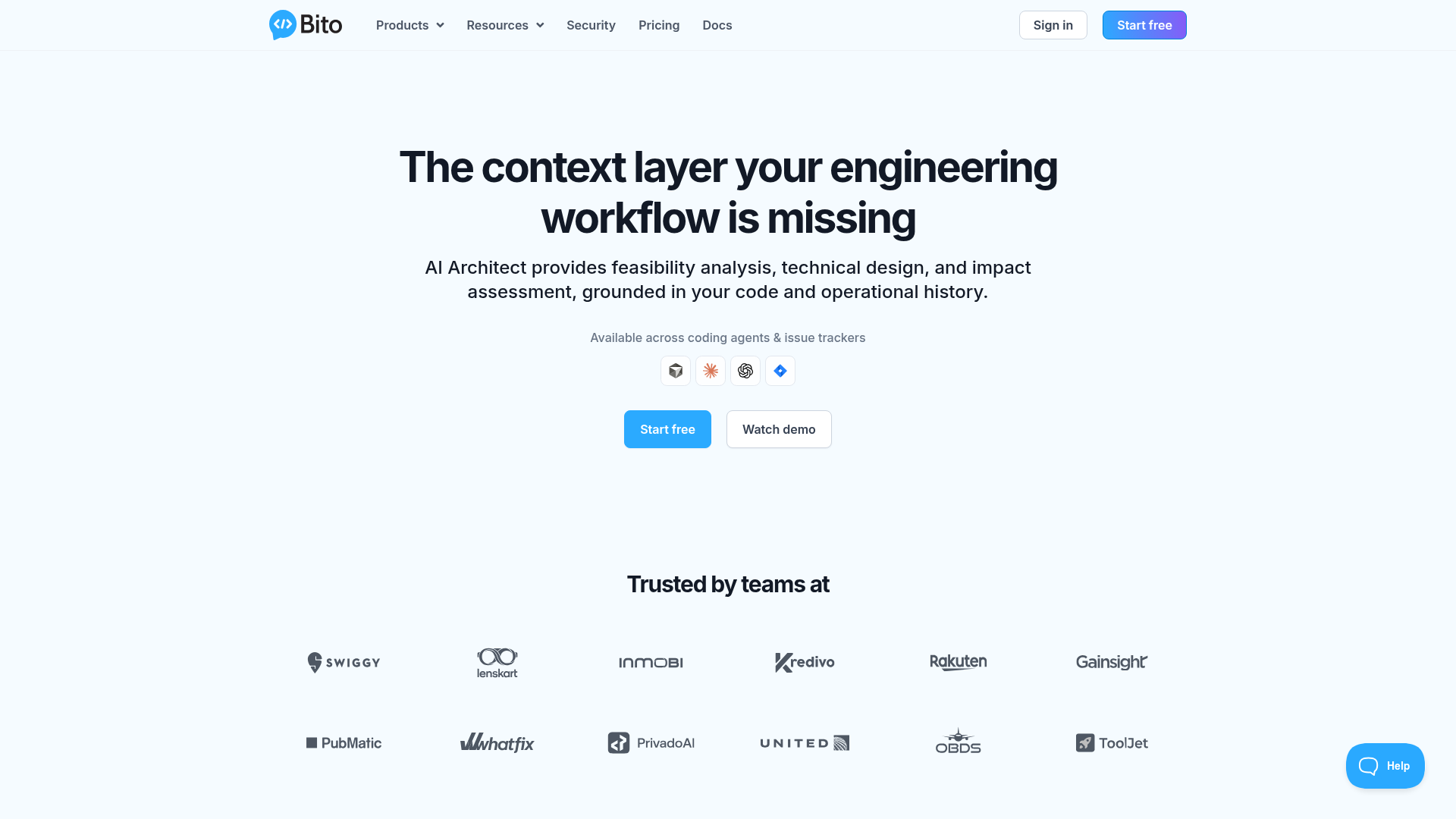 Logo Bito AI Architect, ferramenta de IA para desenvolvimento de código
