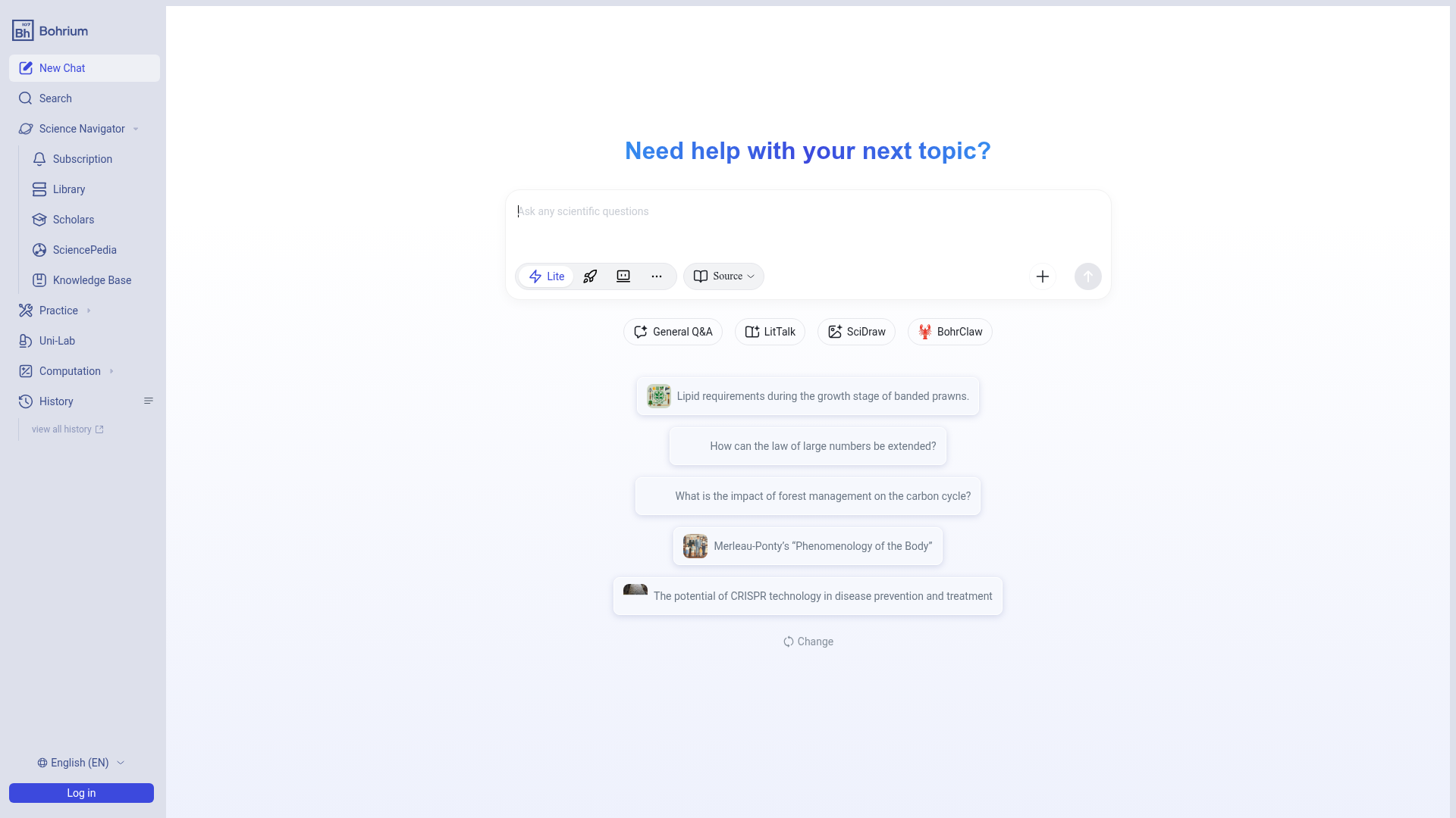 Logo Bohrium, ferramenta de IA para produtividade