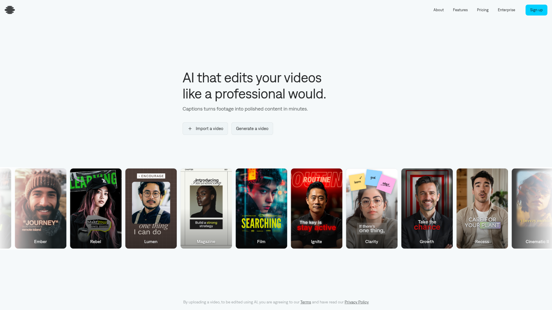 Logo Captions, ferramenta de IA para geração de vídeo