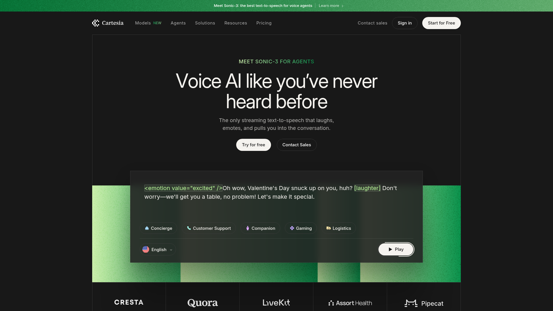 Logo Cartesia AI, ferramenta de IA para síntese de voz