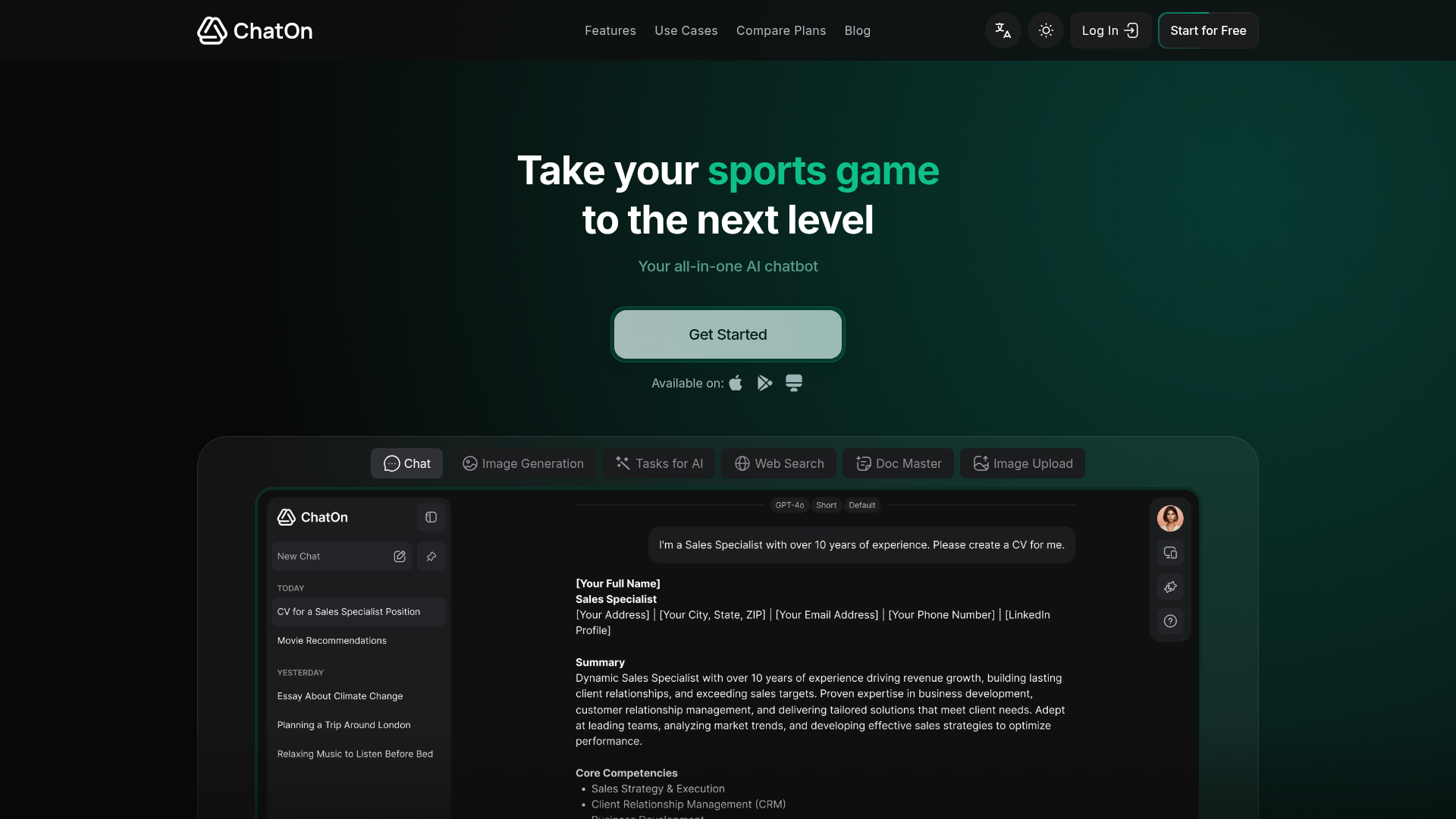 Logo ChatOn, ferramenta de IA para chatbot