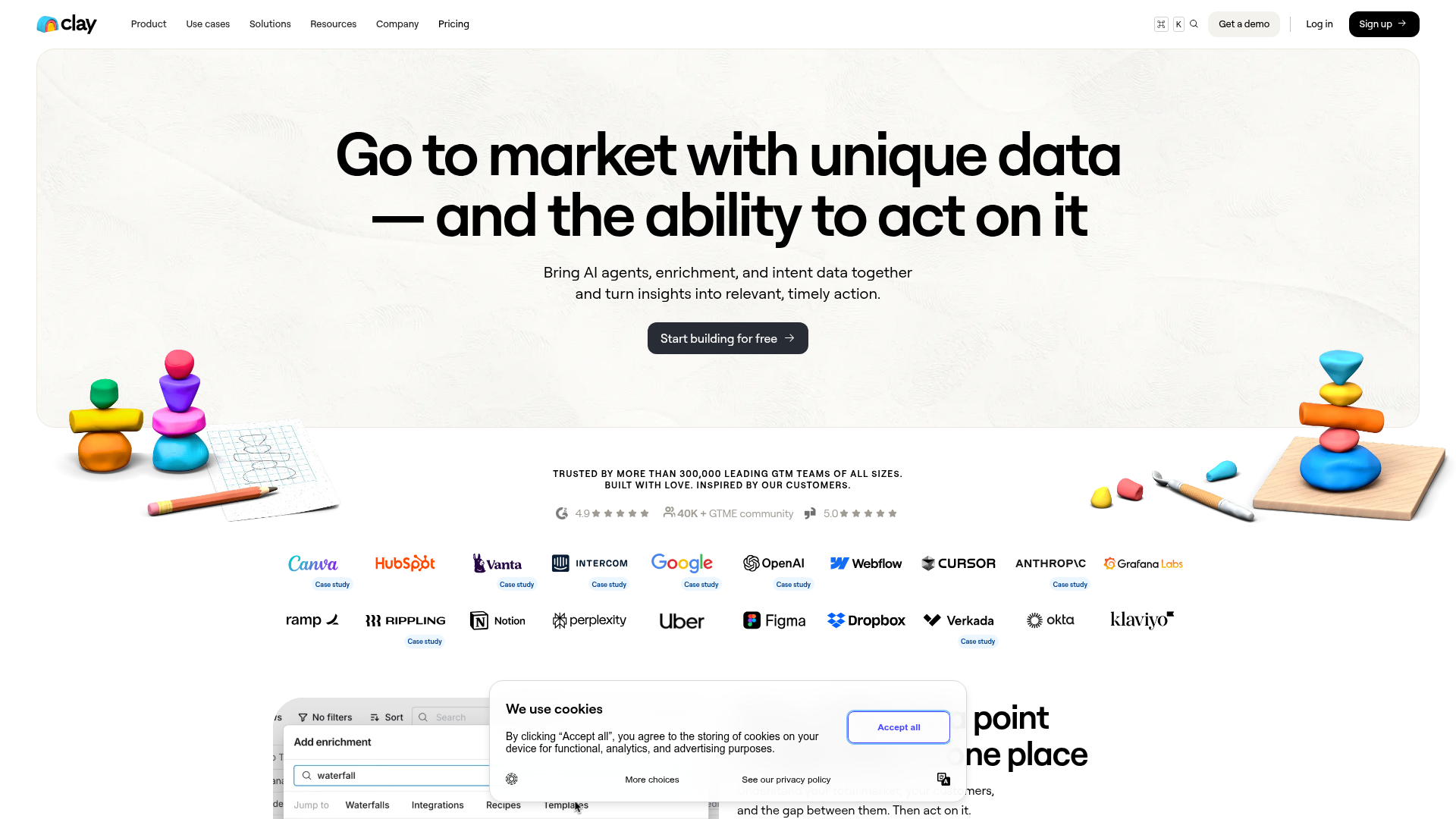 Logo Clay, ferramenta de IA para produtividade