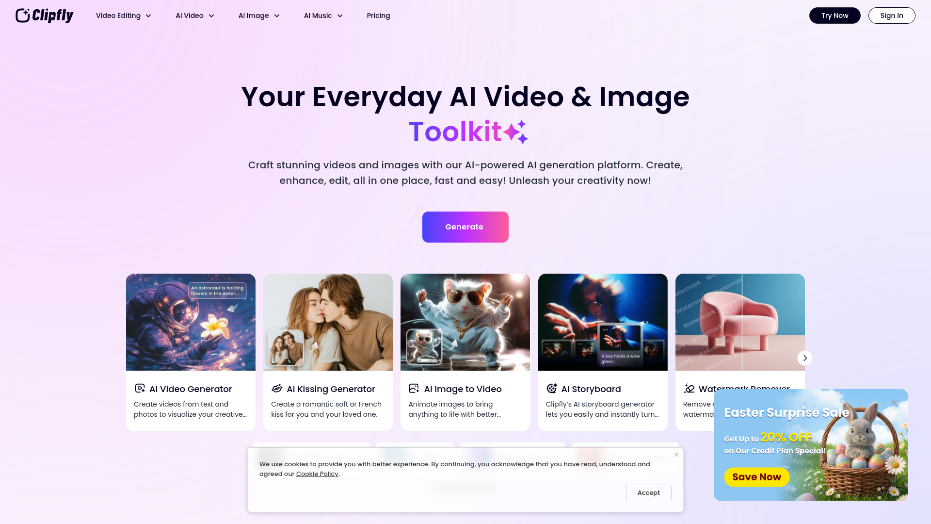 Logo Clipfly, ferramenta de IA para geração de vídeo