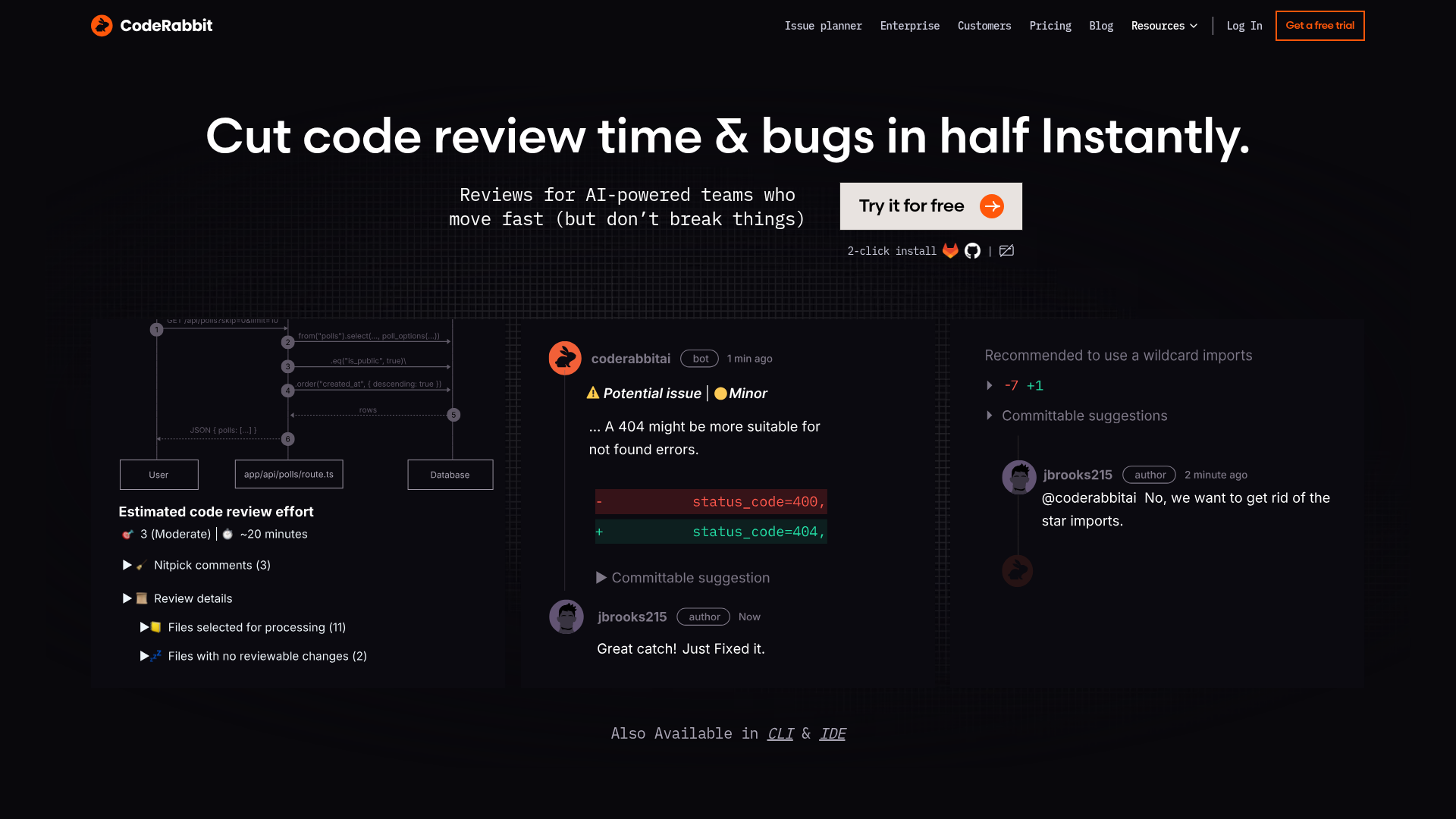 Logo CodeRabbit, ferramenta de IA para produtividade