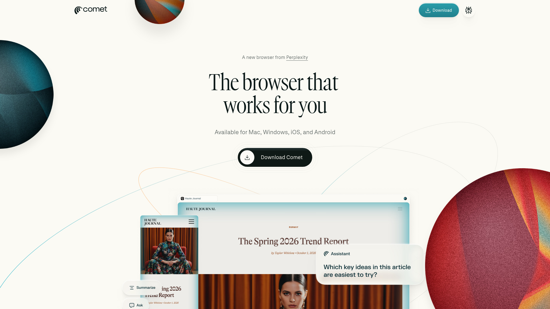 Logo Comet, ferramenta de IA para produtividade