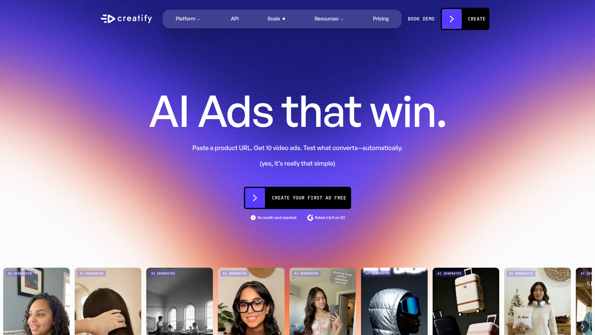 Logo Creatify, ferramenta de IA para produtividade