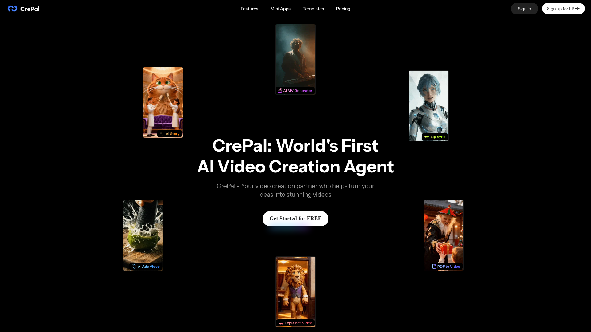 Logo Crepal, ferramenta de IA para geração de vídeo