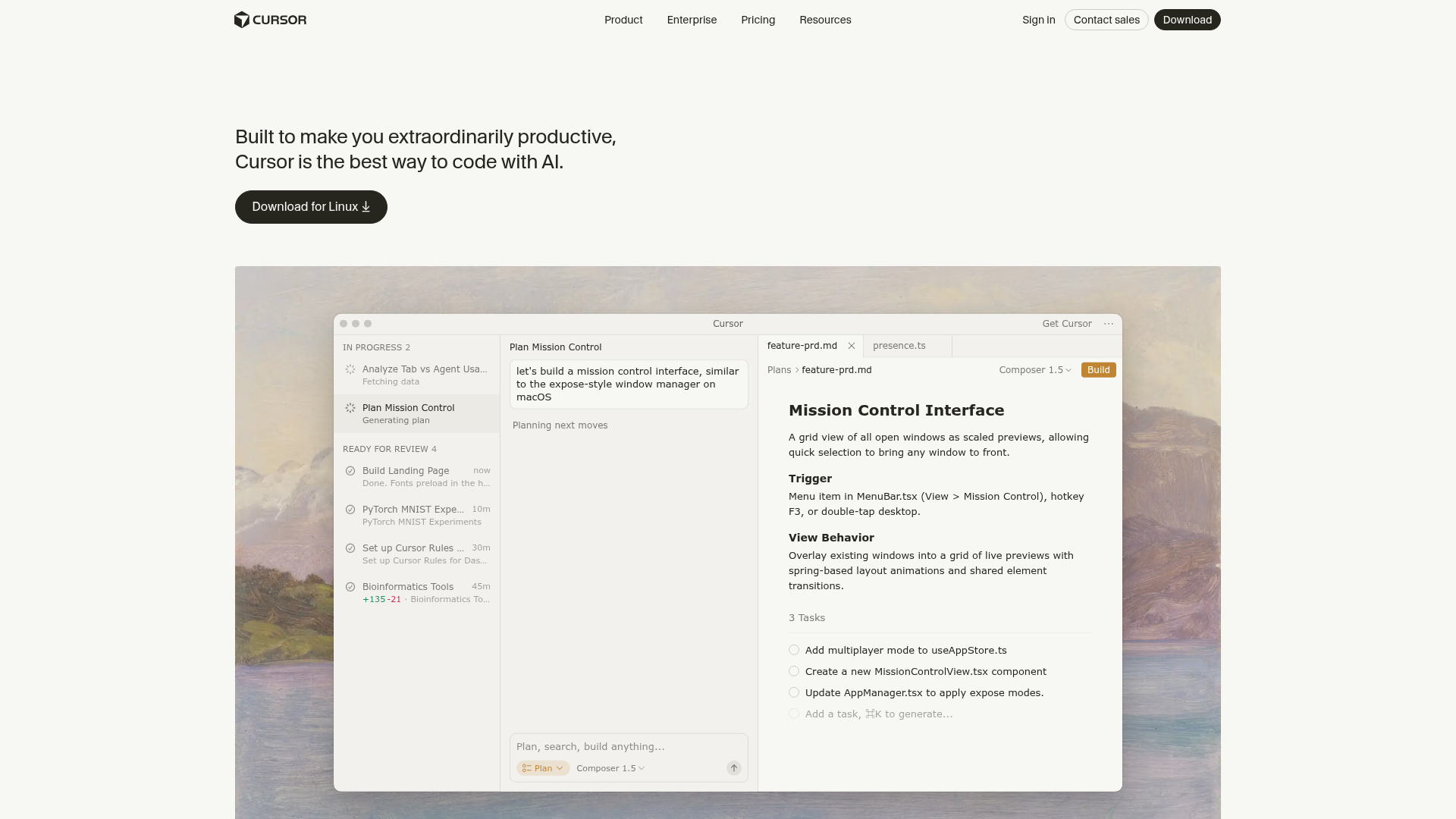 Logo Cursor, ferramenta de IA para produtividade