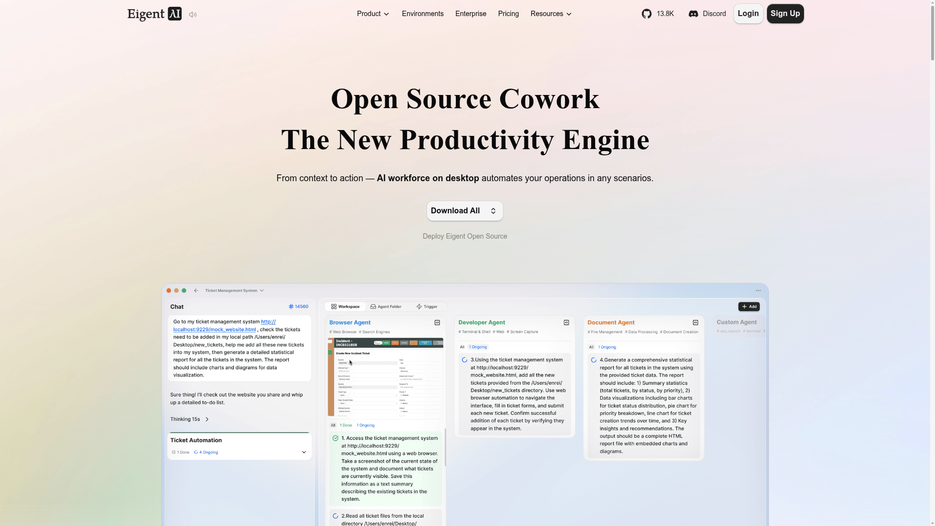 Logo Eigent Open Source Cowork, ferramenta de IA para produtividade