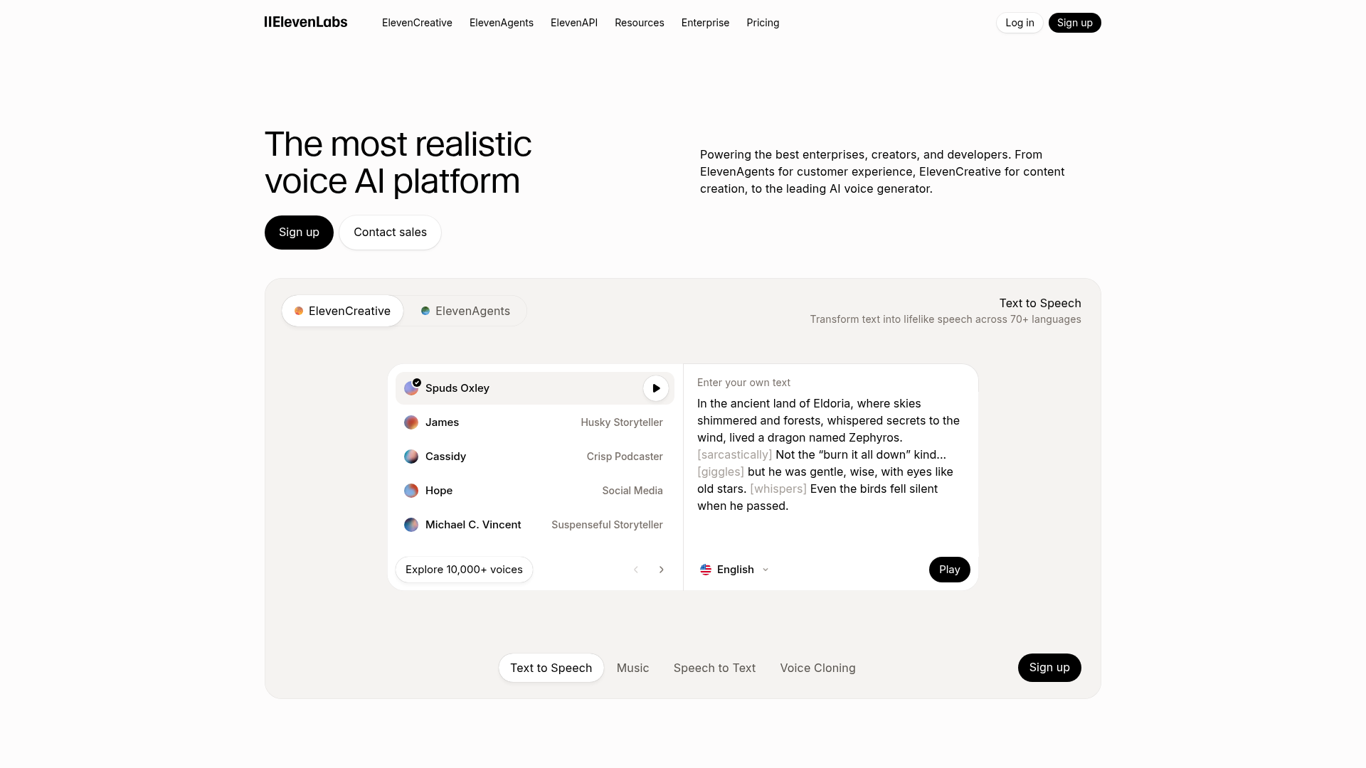 Logo ElevenLabs, ferramenta de IA para produtividade