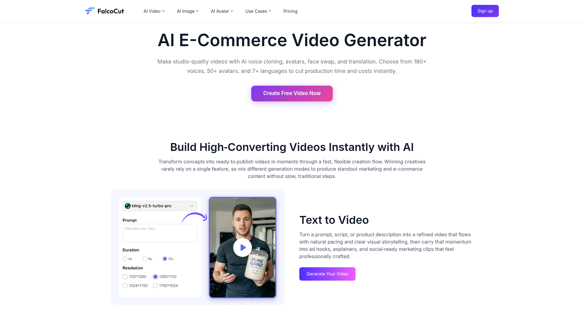 Logo FalcoCut, ferramenta de IA para geração de vídeo