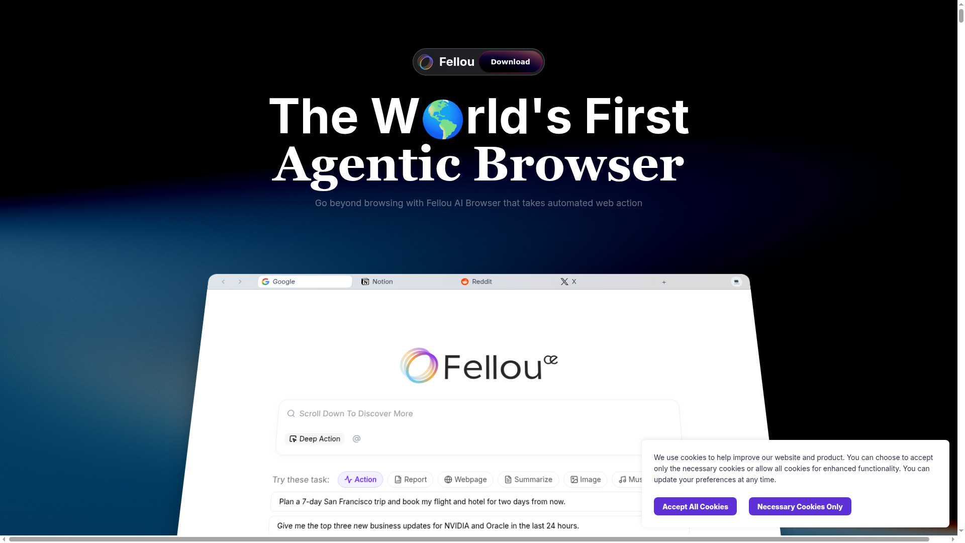 Logo Fellou, ferramenta de IA para produtividade