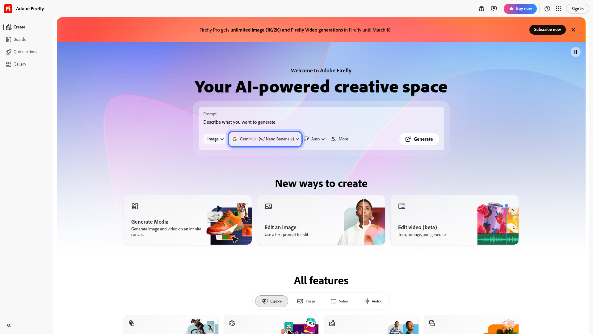 Logo Adobe Firefly, ferramenta de IA para produtividade