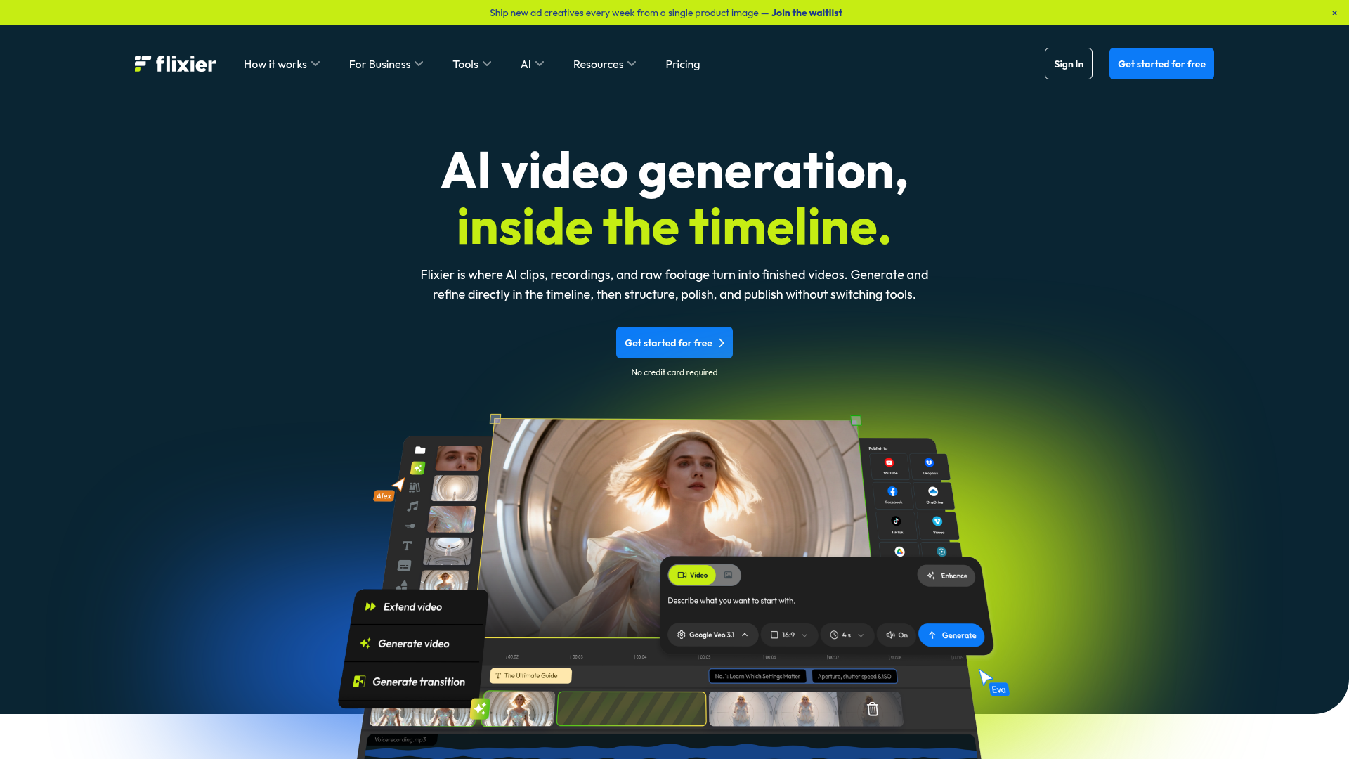 Logo Flixier, ferramenta de IA para geração de vídeo