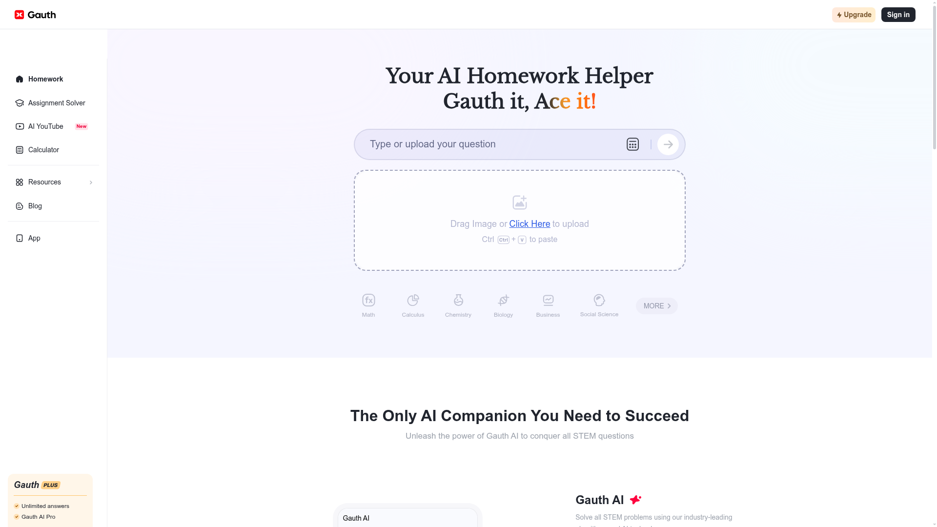 Logo Gauth, ferramenta de IA para produtividade