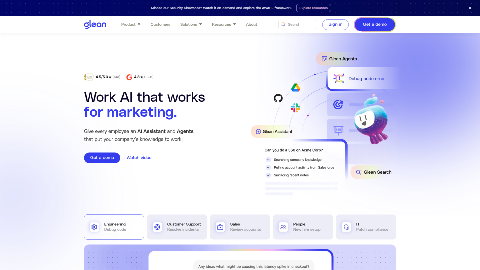 Logo Glean, ferramenta de IA para produtividade