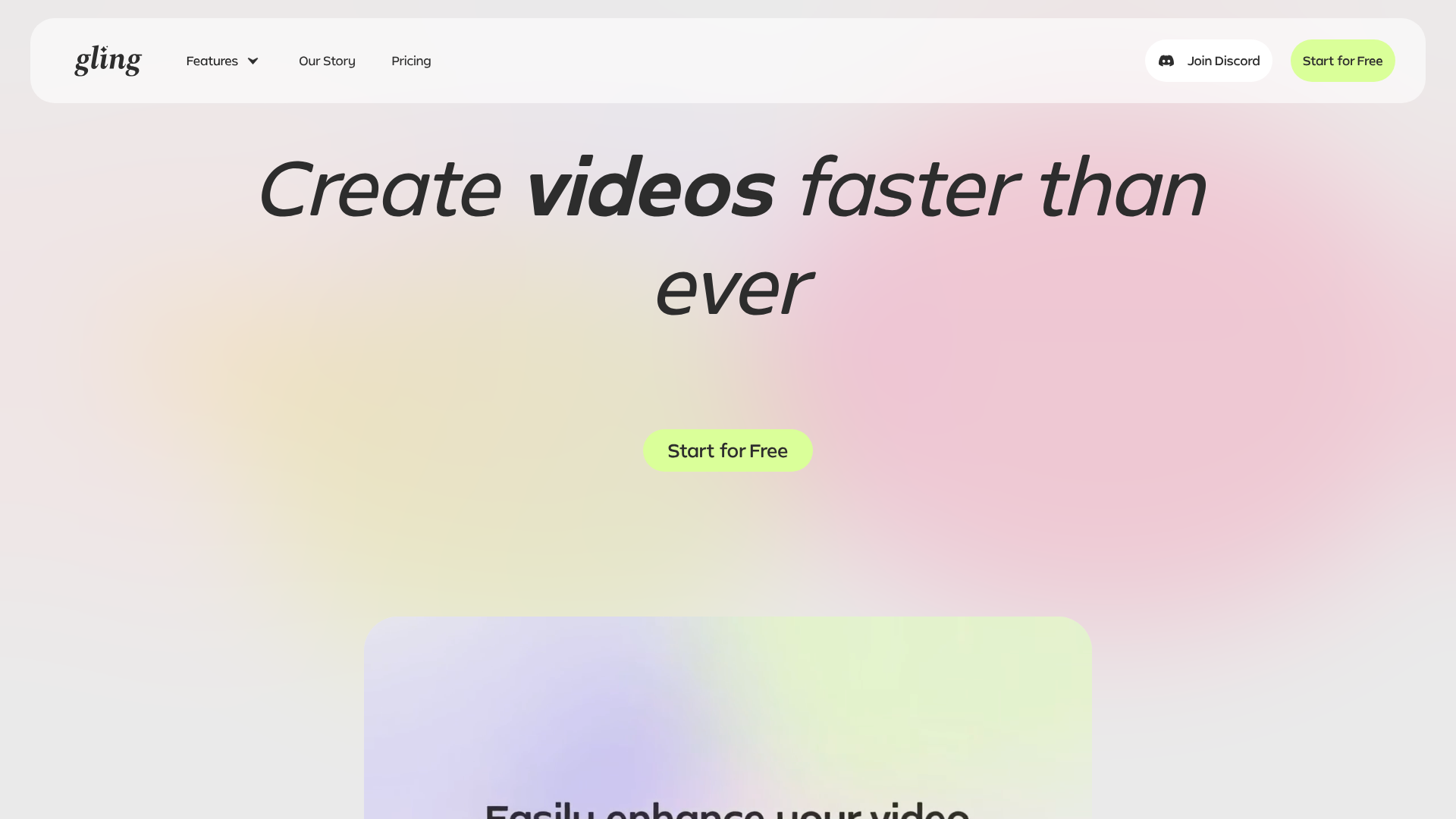 Logo Gling, ferramenta de IA para produtividade