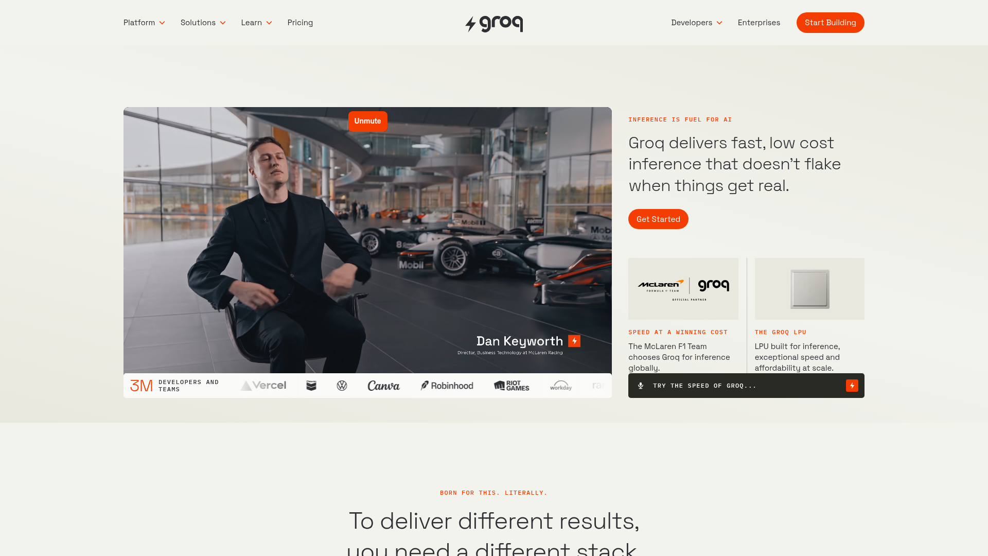 Logo Groq, ferramenta de IA para desenvolvimento de código