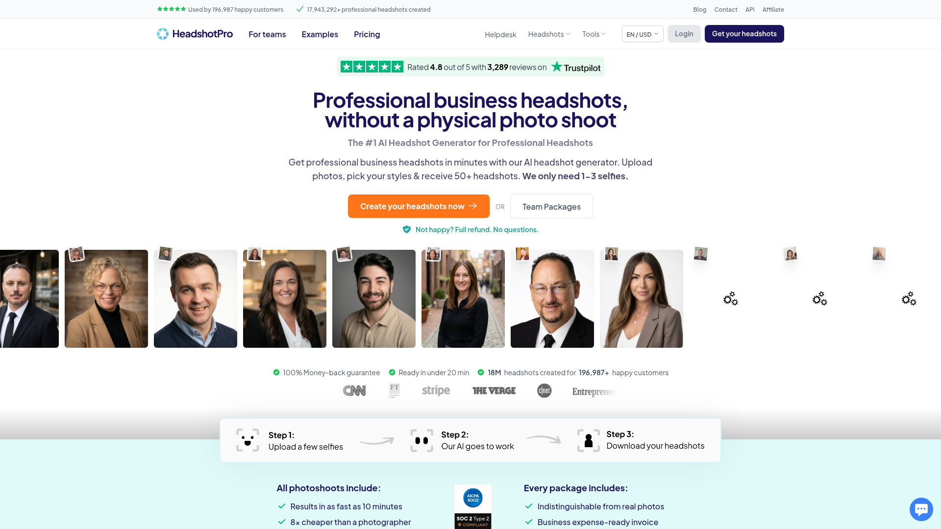 Logo HeadshotPro, ferramenta de IA para produtividade