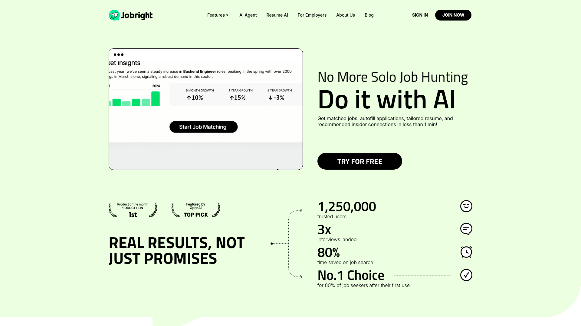 Logo Jobright AI, ferramenta de IA para produtividade