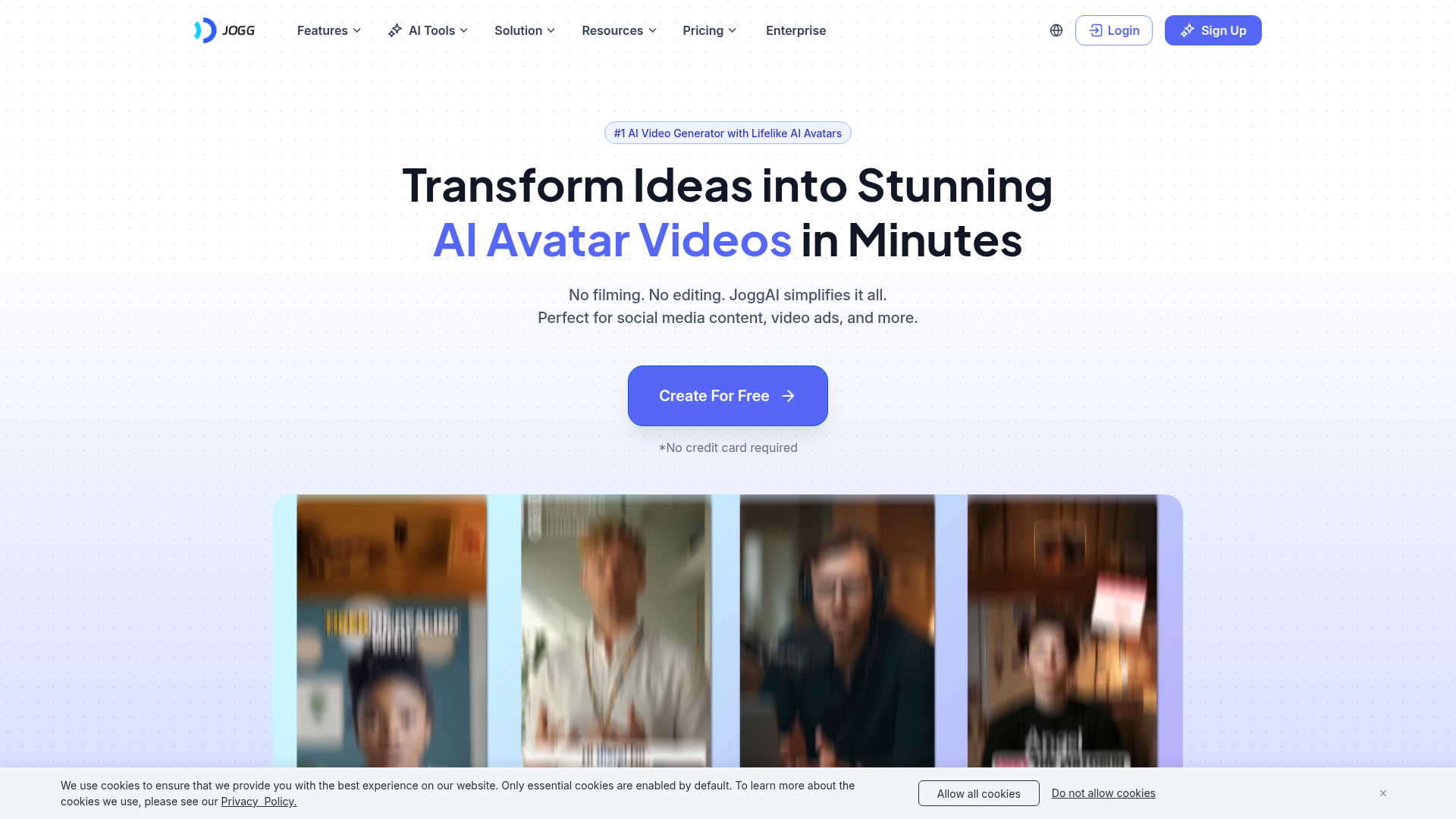 Logo JoggAI, ferramenta de IA para geração de vídeo