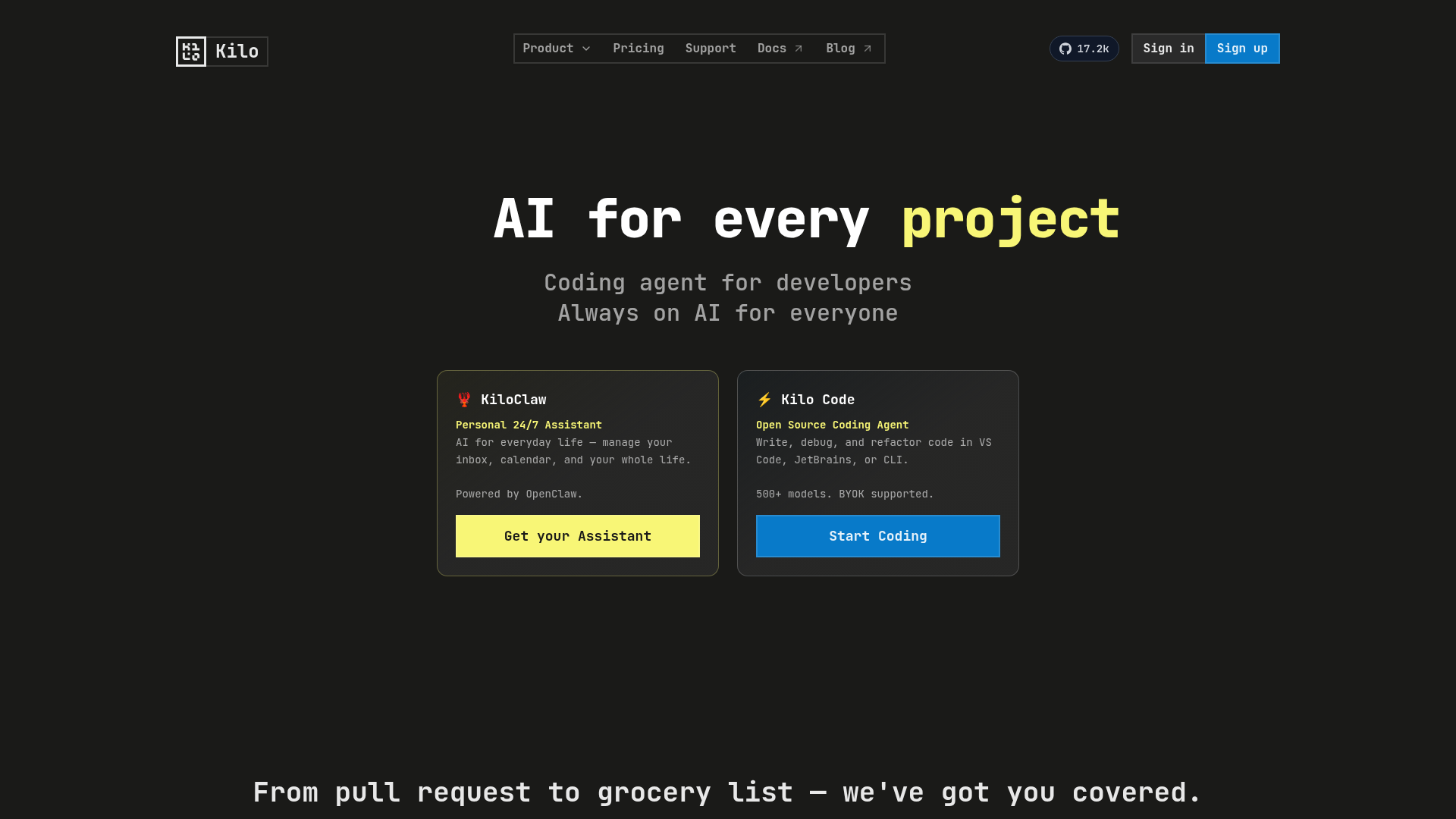 Logo Kilo, ferramenta de IA para desenvolvimento de código