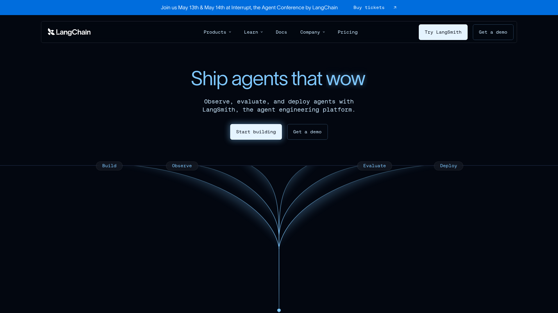 Logo LangChain, ferramenta de IA para produtividade