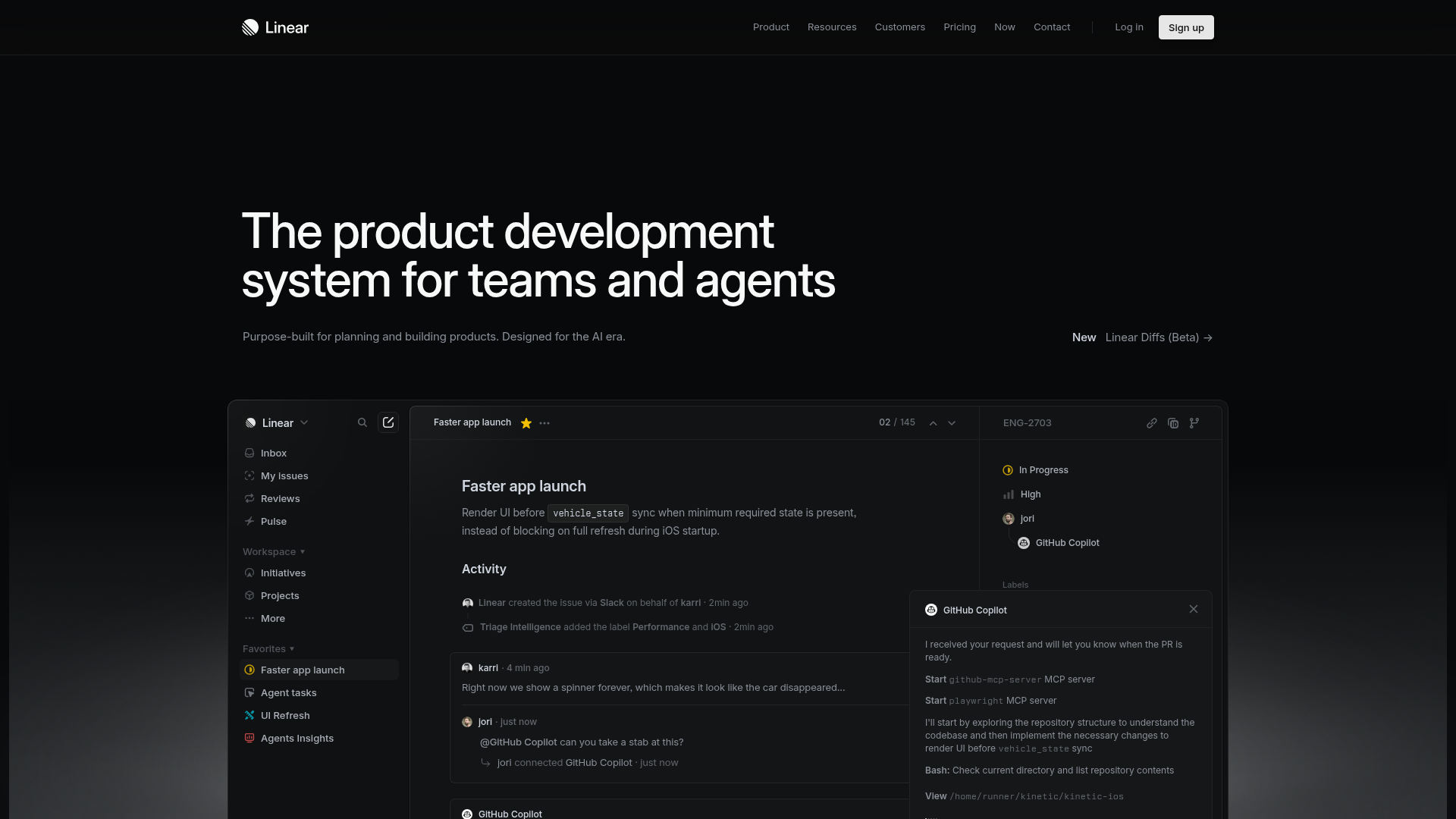 Logo Linear, ferramenta de IA para produtividade