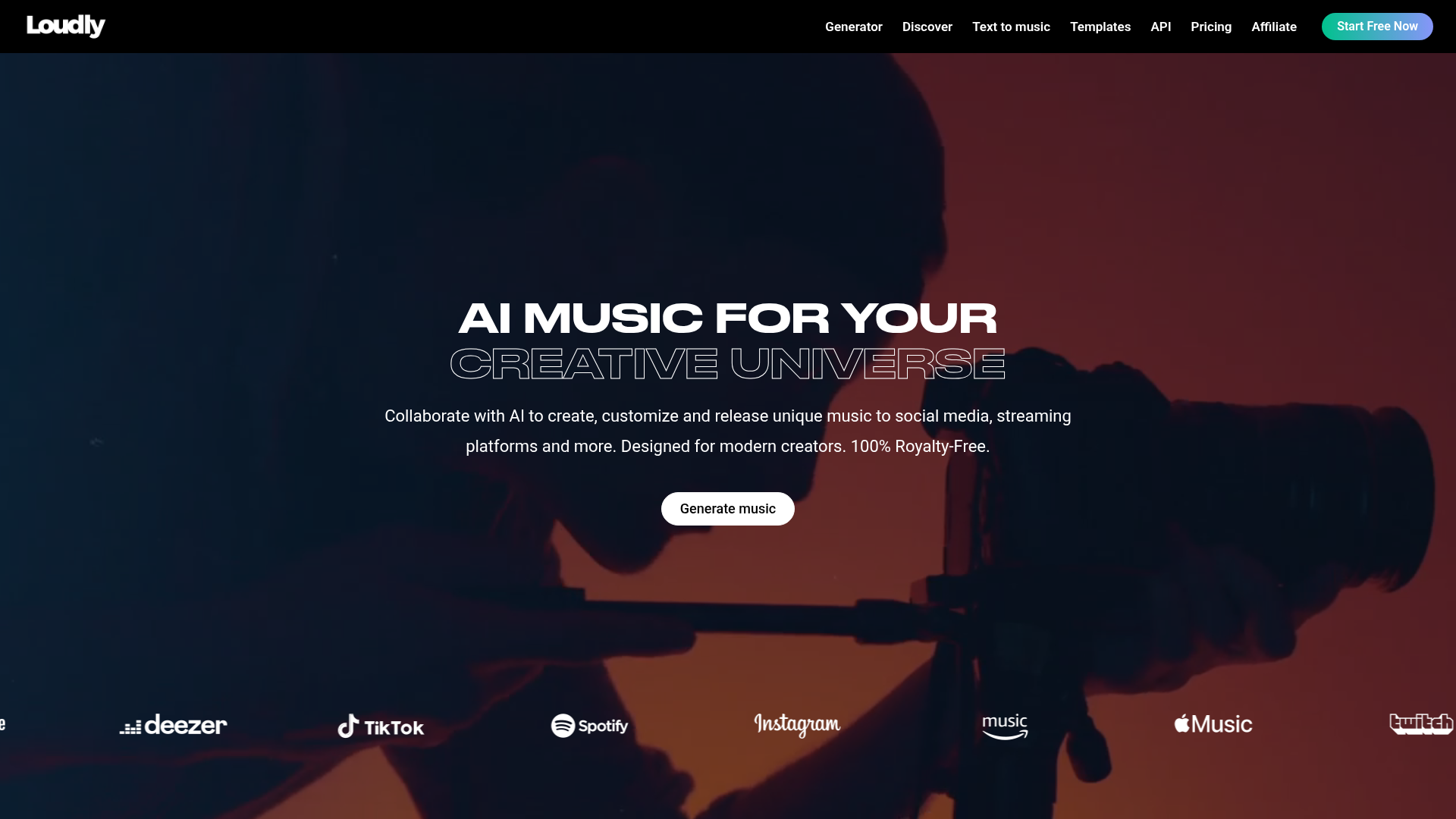 Logo Loudly, ferramenta de IA para geração de música