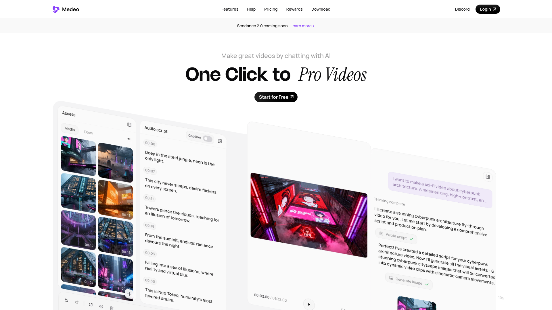 Logo Medeo, ferramenta de IA para geração de vídeo