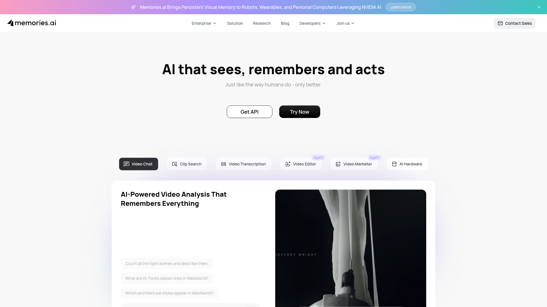 Logo Memories.ai, ferramenta de IA para produtividade