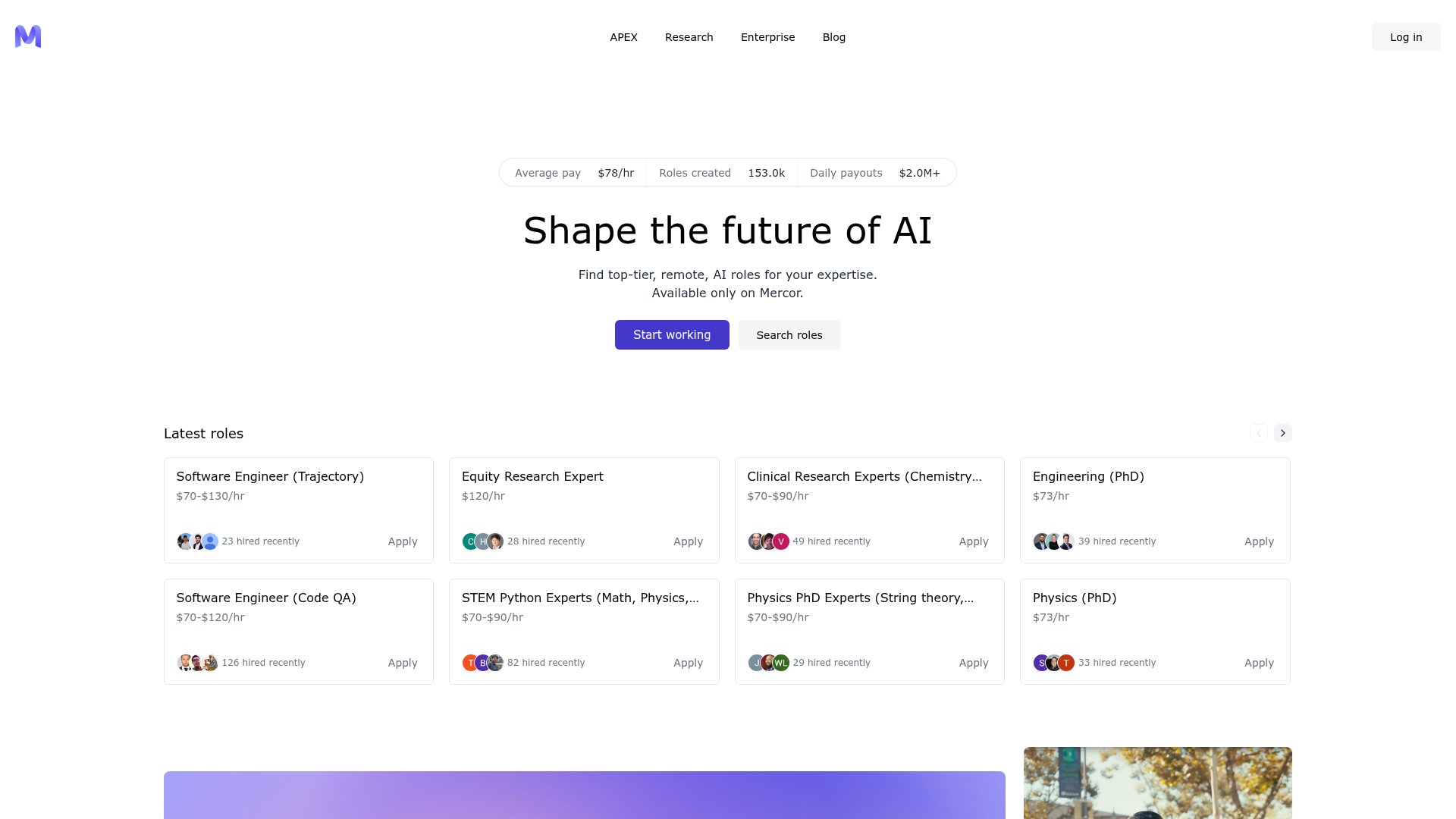 Logo Mercor, ferramenta de IA para produtividade