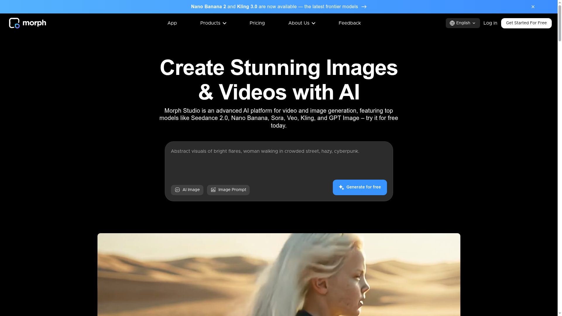 Logo Morph Studio, ferramenta de IA para geração de imagem
