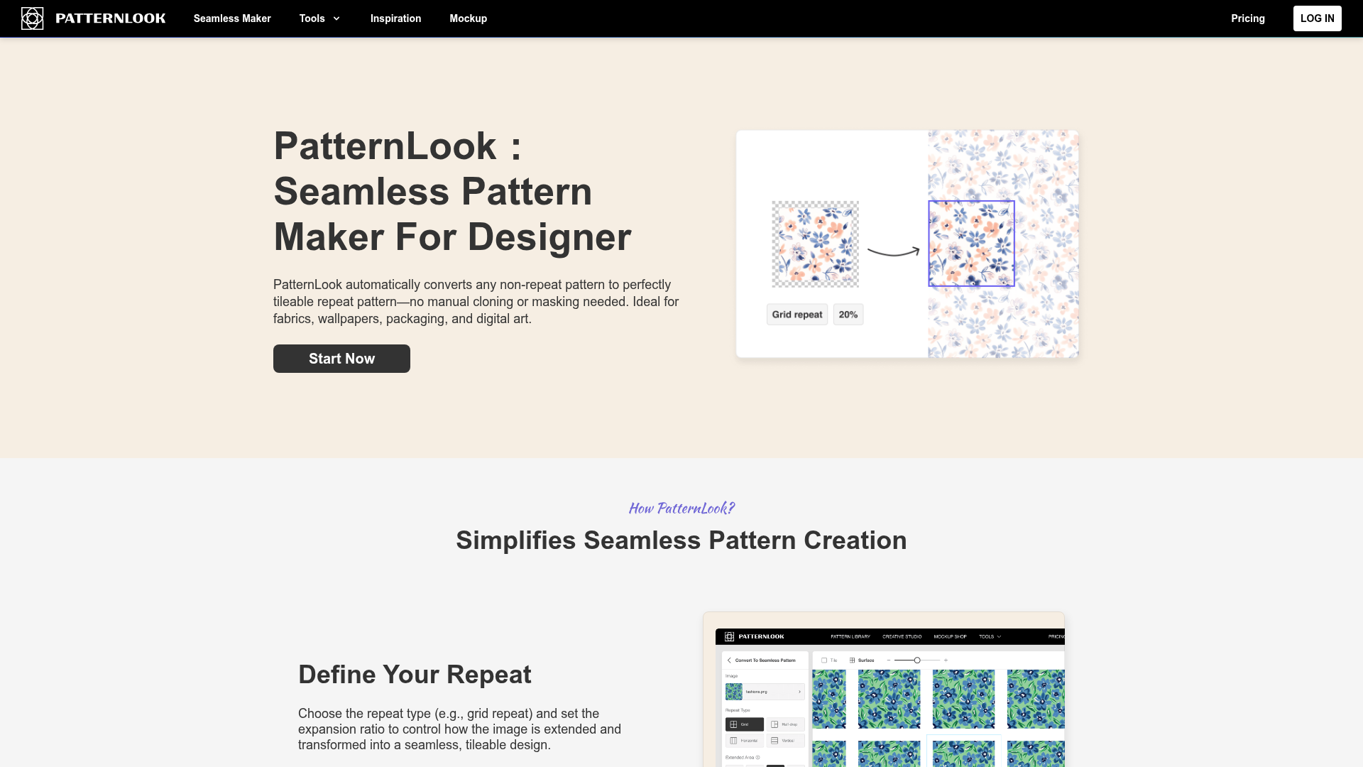 Logo PatternLook, ferramenta de IA para geração de imagem