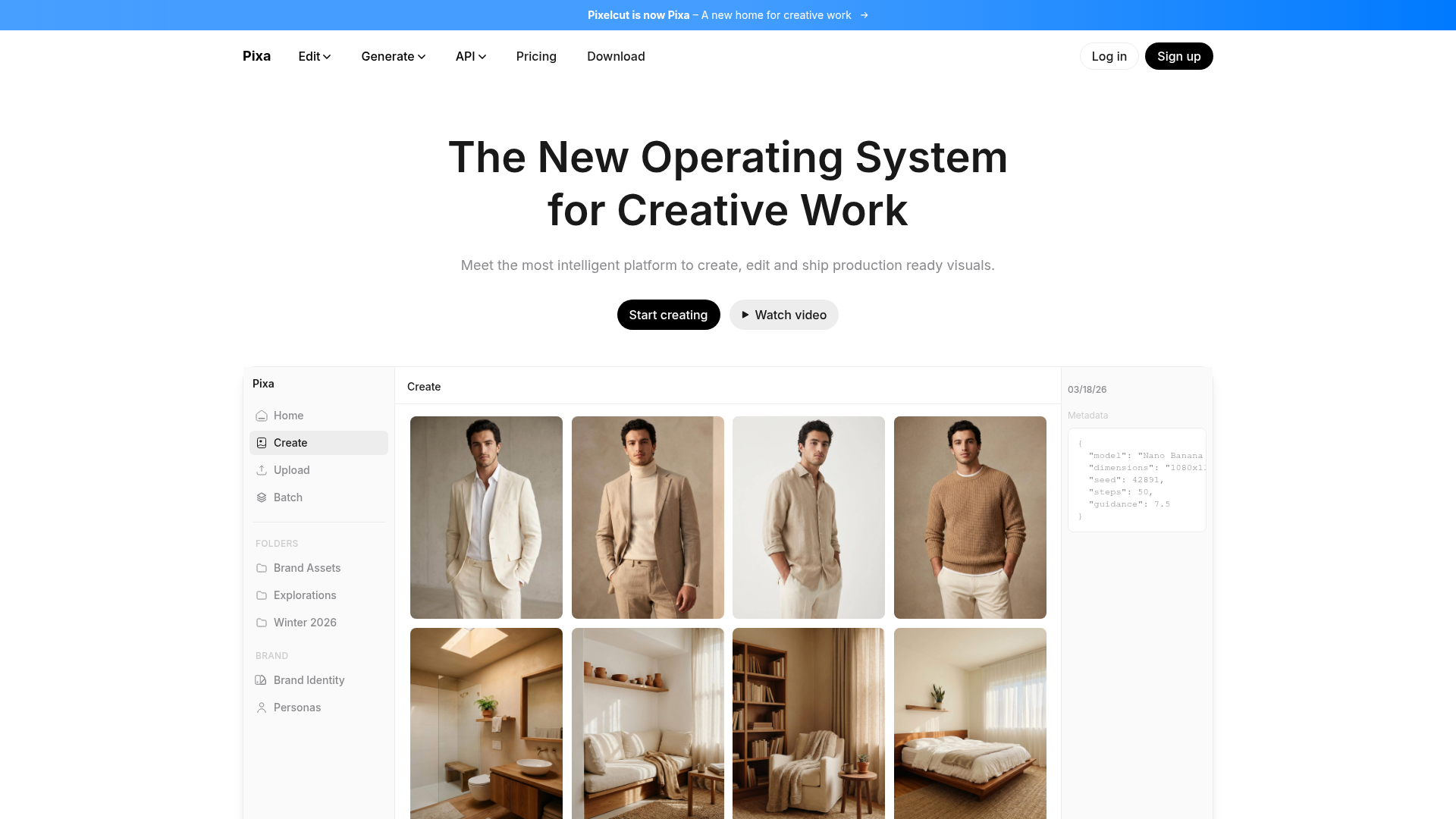 Logo Pixa, ferramenta de IA para produtividade