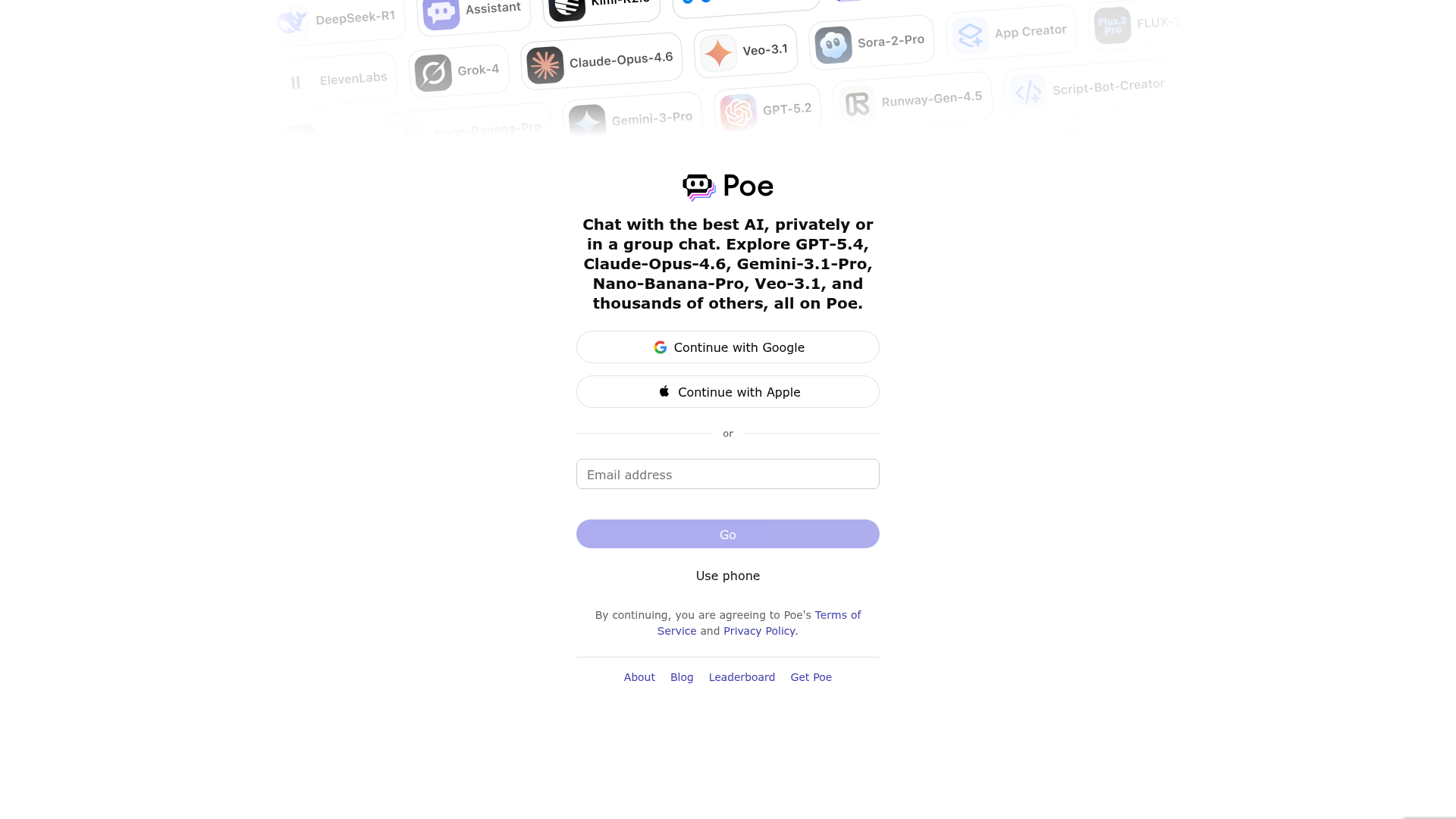 Logo Poe, ferramenta de IA para chatbot