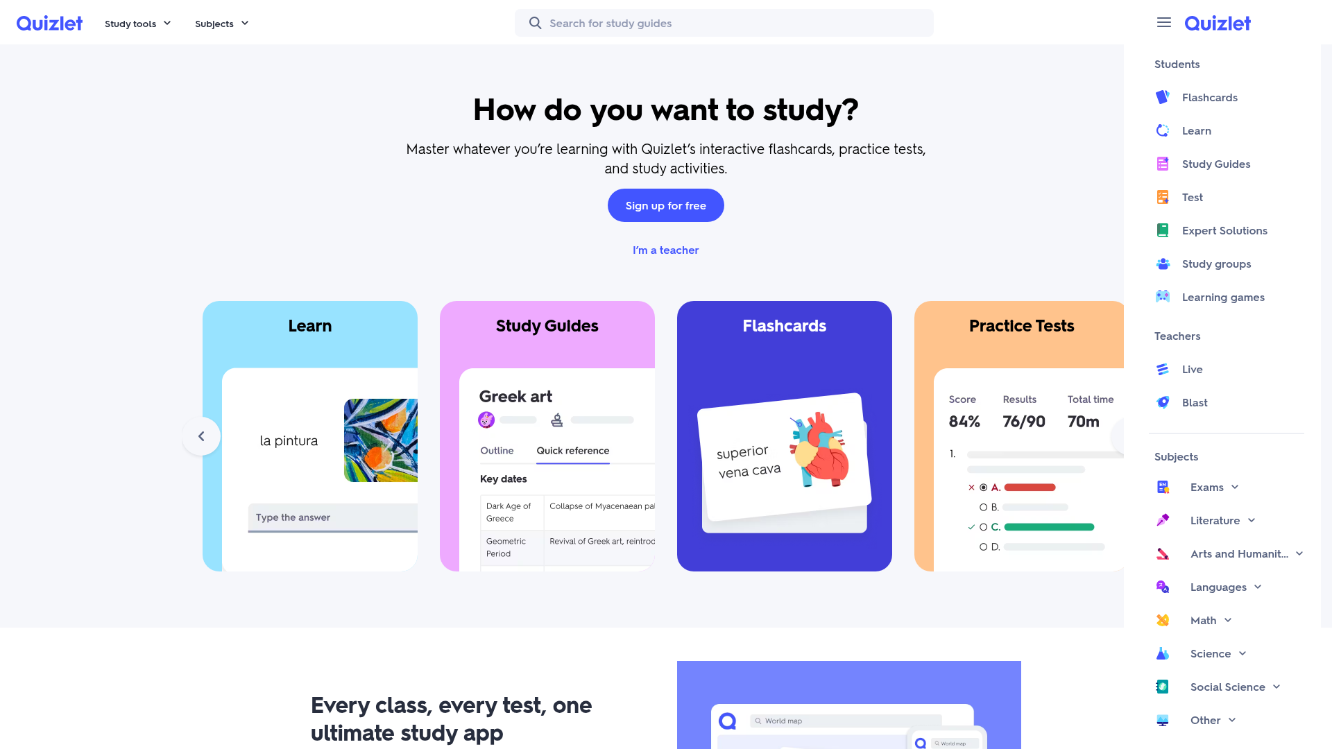 Logo Quizlet, ferramenta de IA para produtividade
