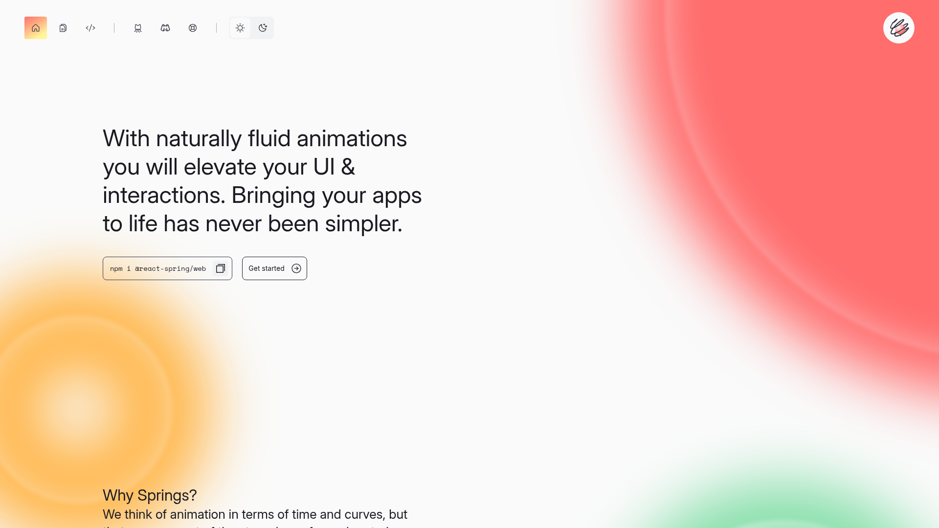 Logo react-spring, ferramenta de IA para geração de vídeo