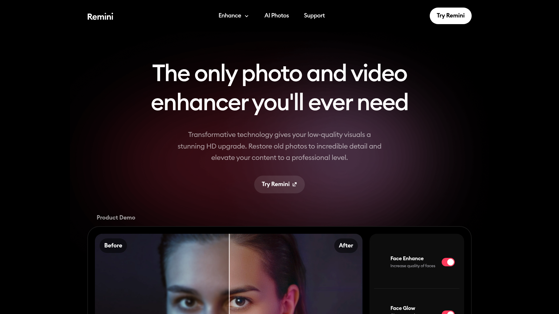 Logo Remini, ferramenta de IA para produtividade