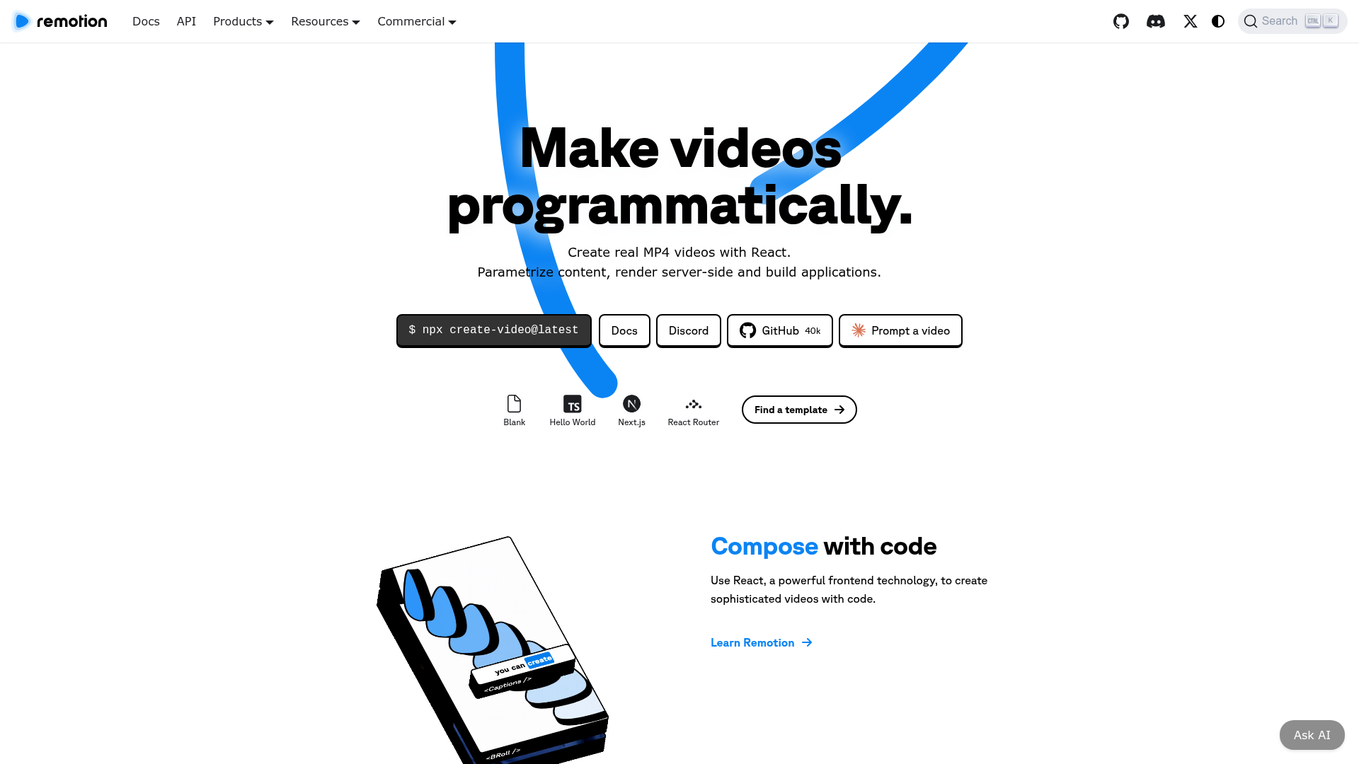 Logo Remotion, ferramenta de IA para produtividade