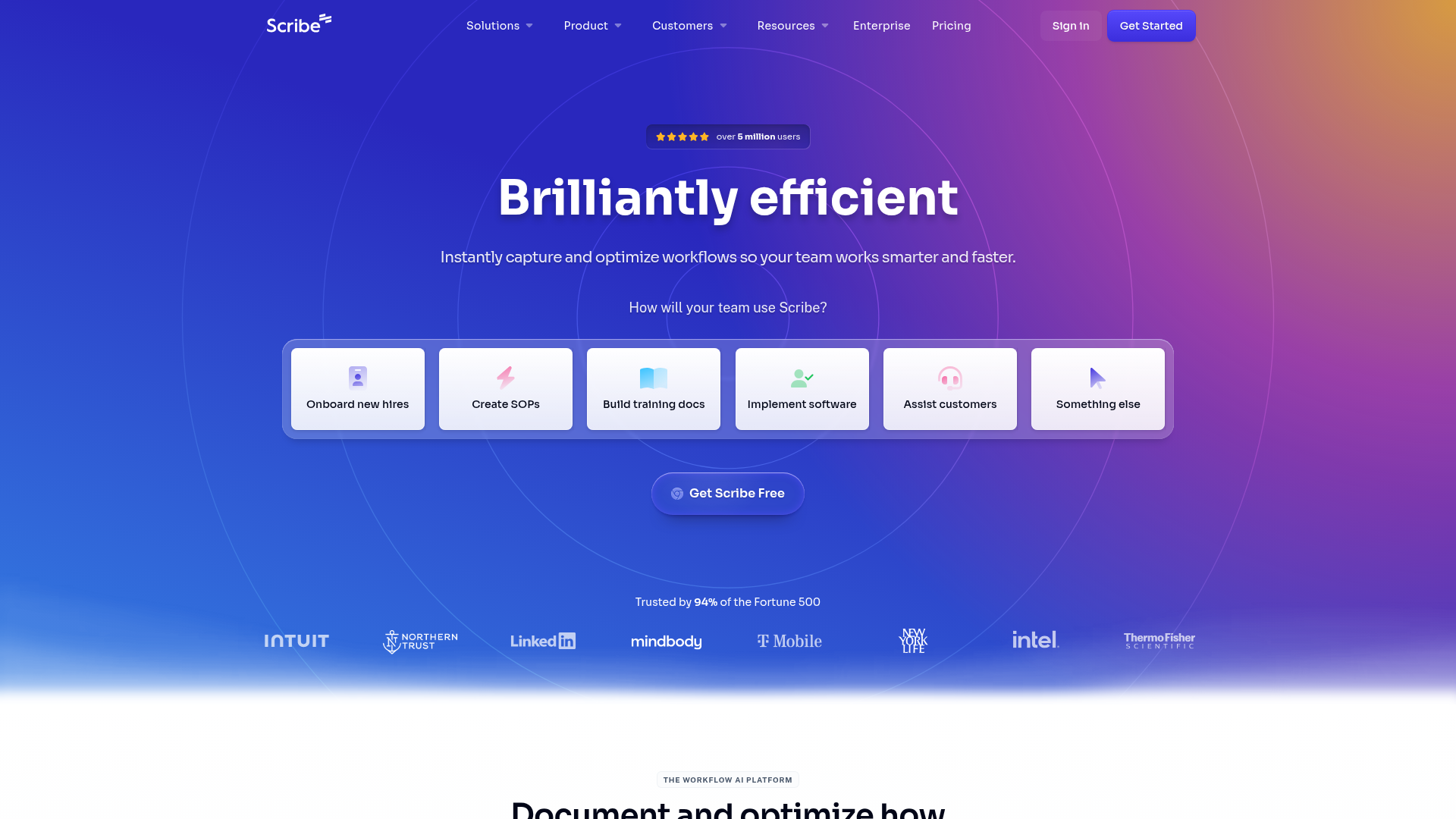 Logo Scribe, ferramenta de IA para produtividade