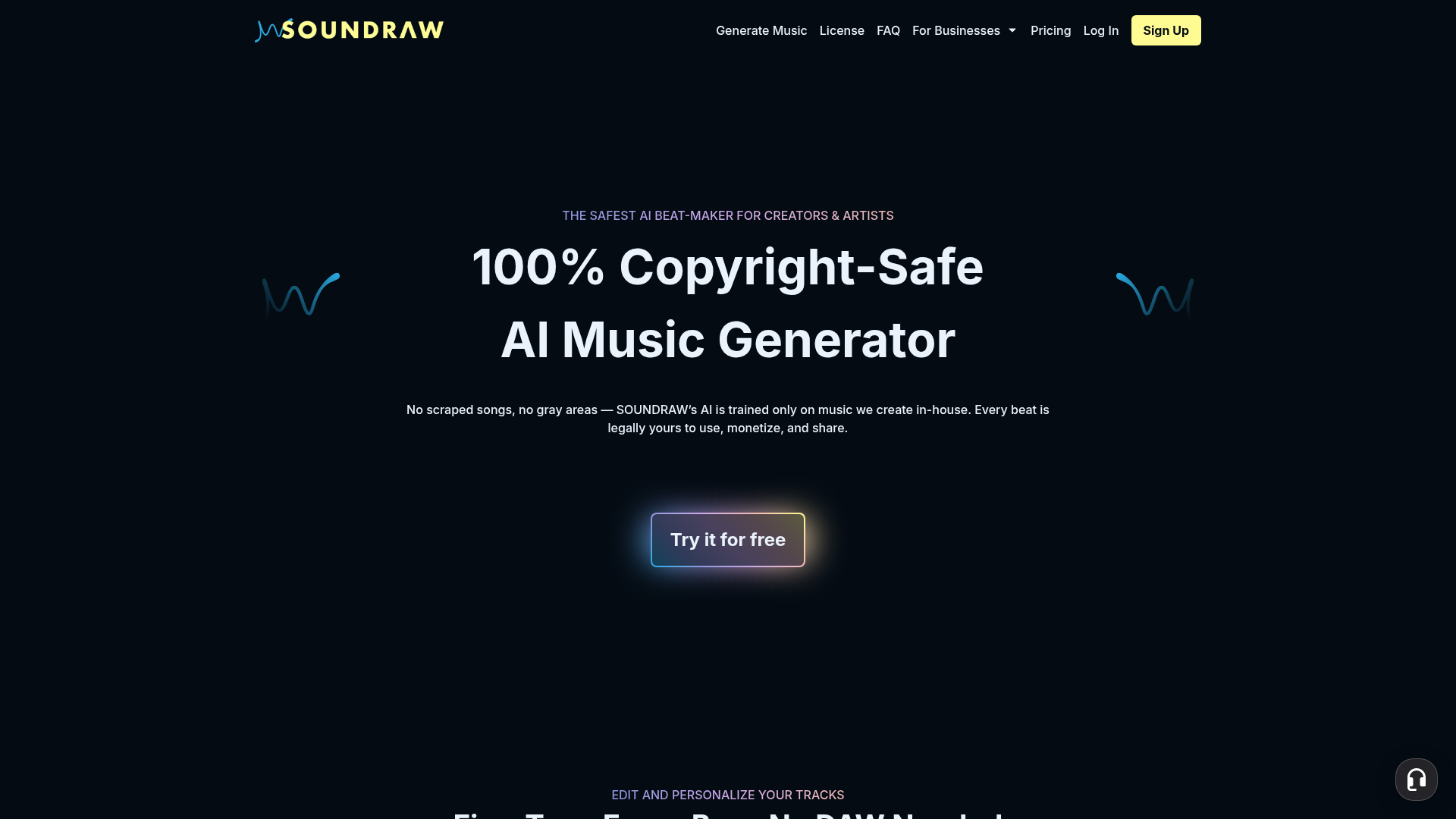Logo SOUNDRAW, ferramenta de IA para geração de música