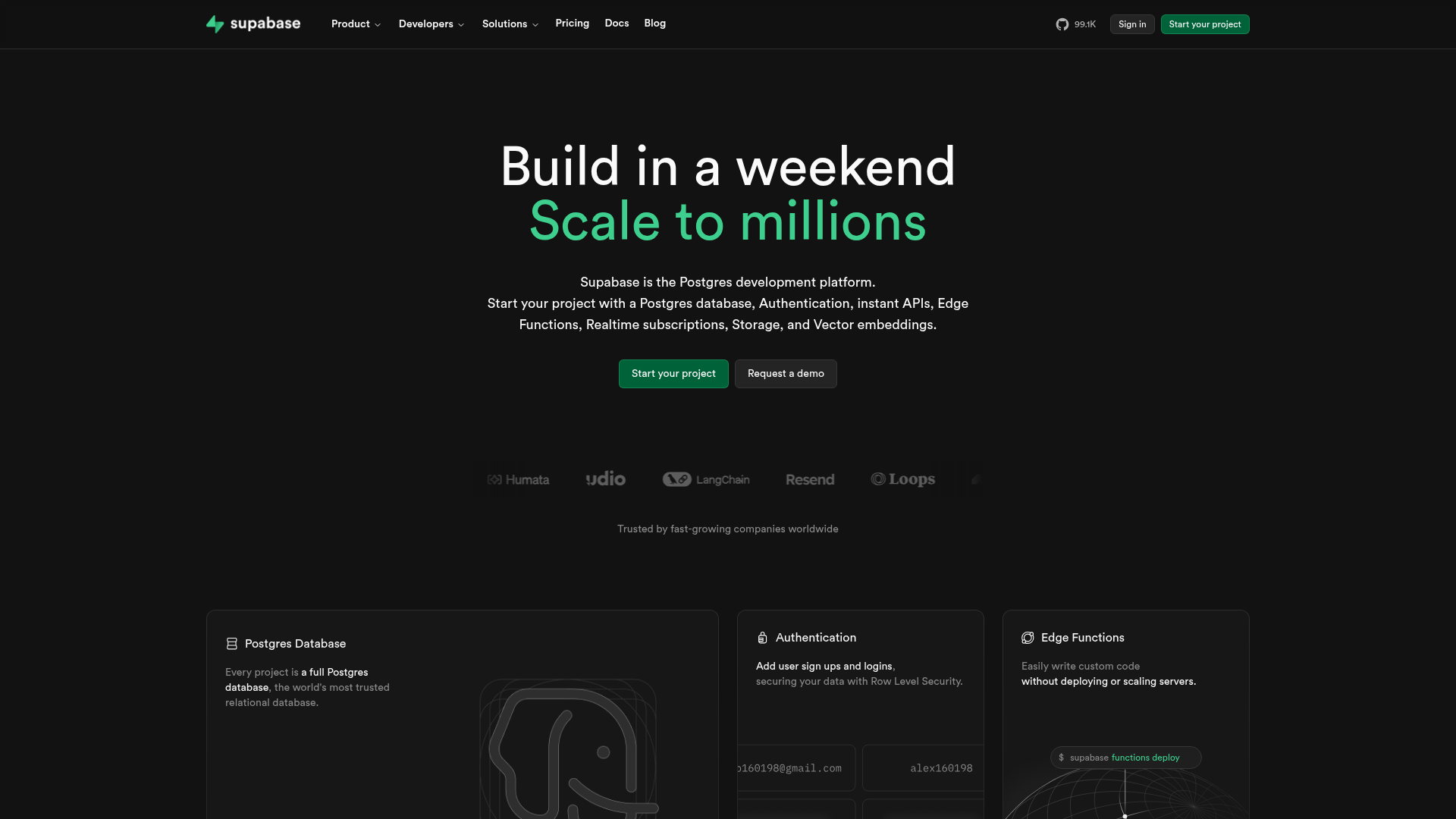 Logo Supabase, ferramenta de IA para produtividade