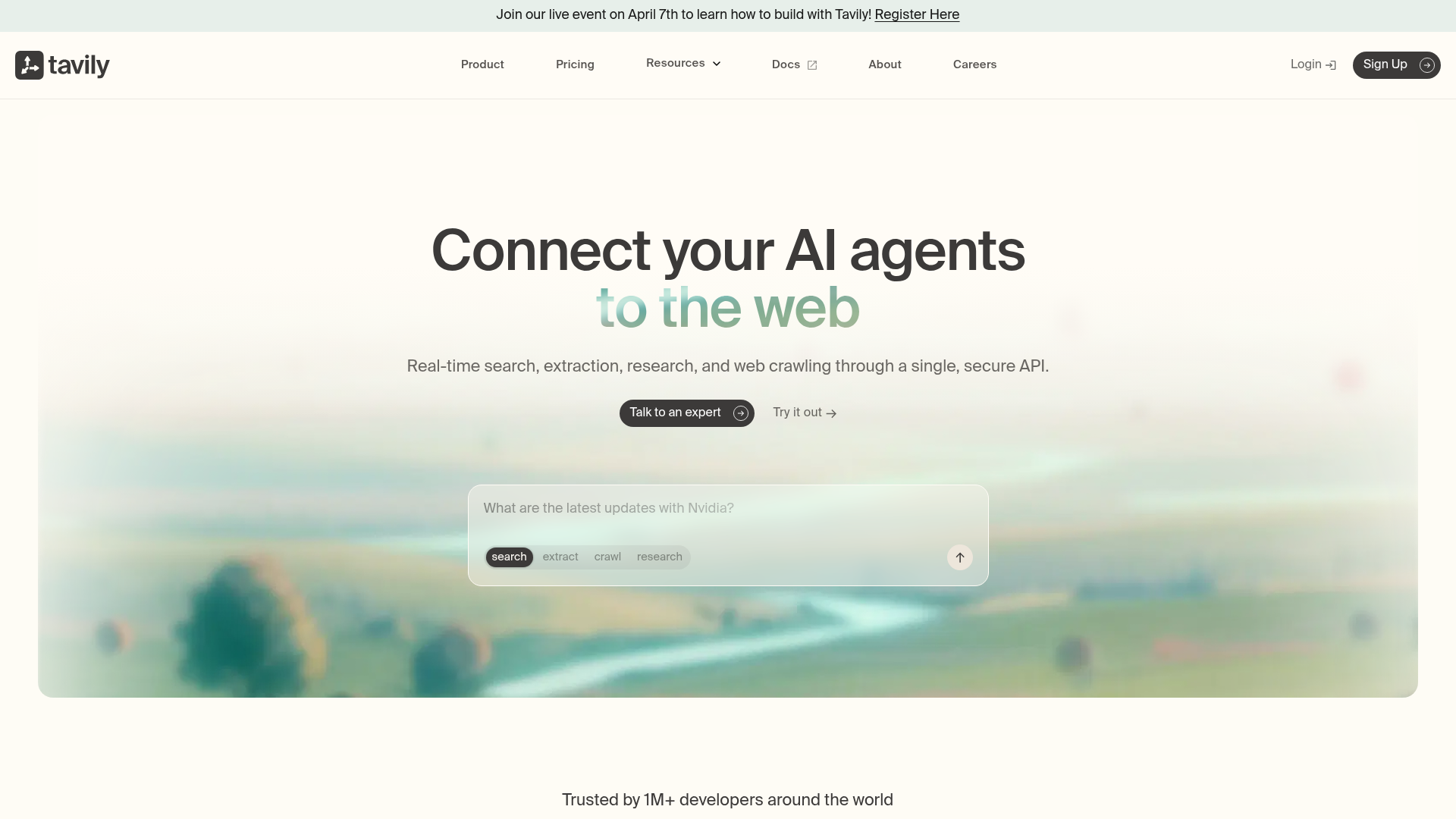 Logo Tavily, ferramenta de IA para produtividade