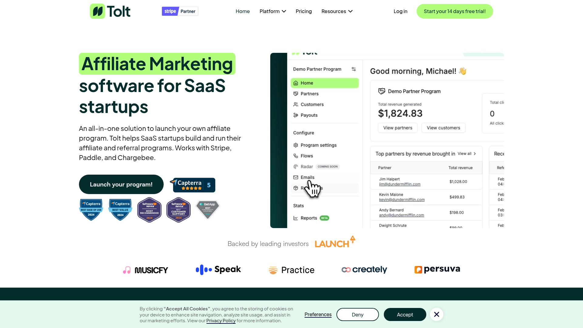 Logo Tolt, ferramenta de IA para produtividade